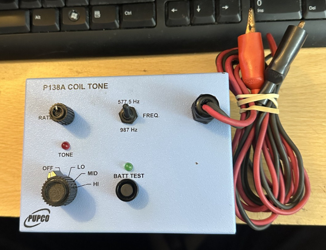 Used Working Pupco P138A Blue Box Coil Tone Generator Tester Used Working Pupco P138A Blue Box Coil Tone Generator Tester