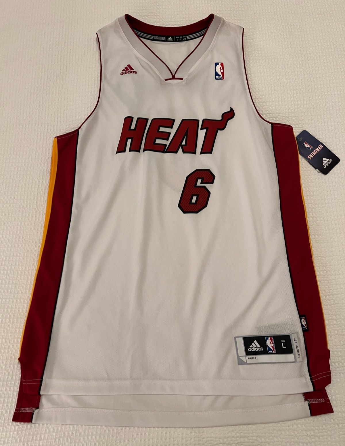LeBron James King James Miami Heat Adidas Swingman Jersey L +2 NWT 2014 LeBron James King James Miami Heat Adidas Swingman Jersey L +2 NWT 2014