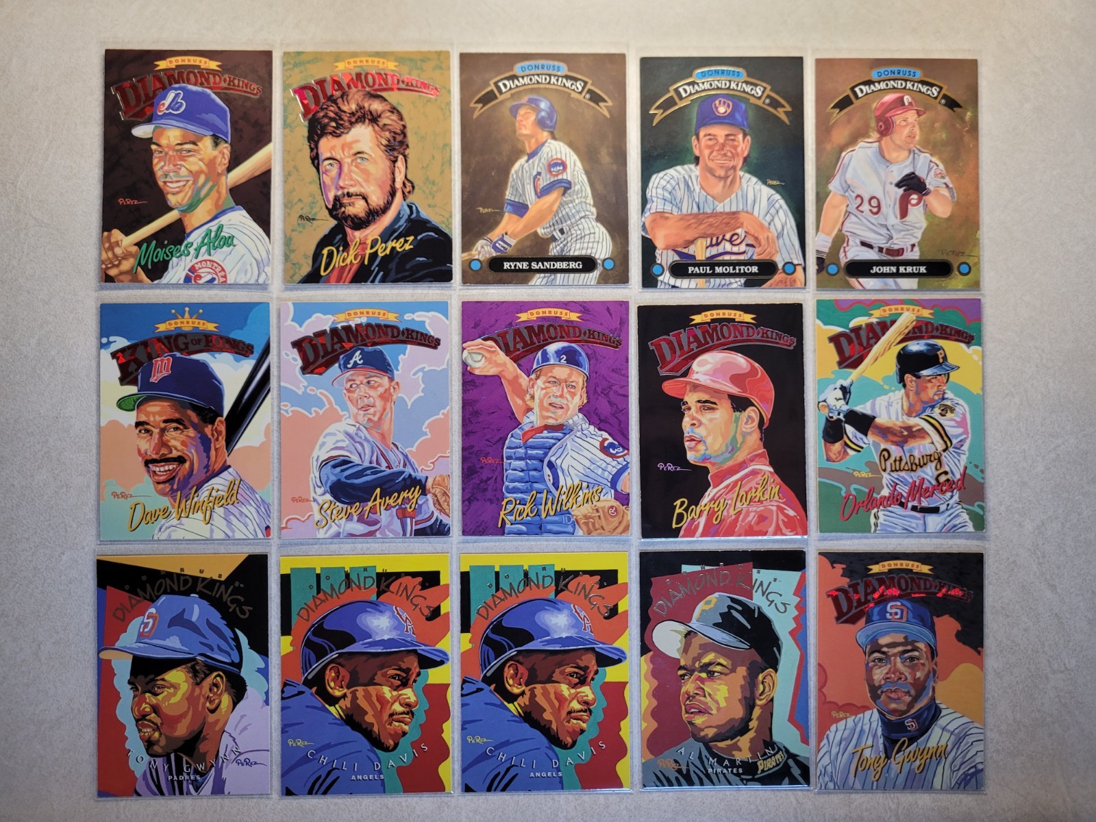 Donruss 15 Card MLB Baseball Diamond Kings Insert Lot. 1992 1993 1994 Hof Rookie