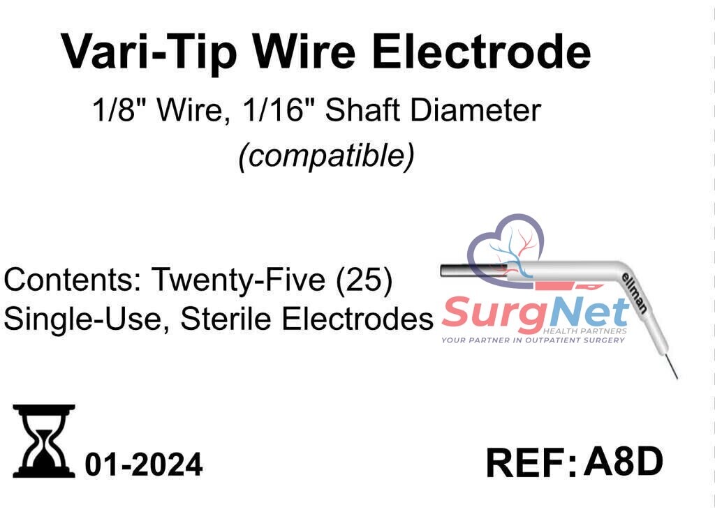 Ellman A8D variable tip wired electrode twenty five (25) disposable single use Ellman A8D variable tip wired electrode twenty five (25) disposable single use