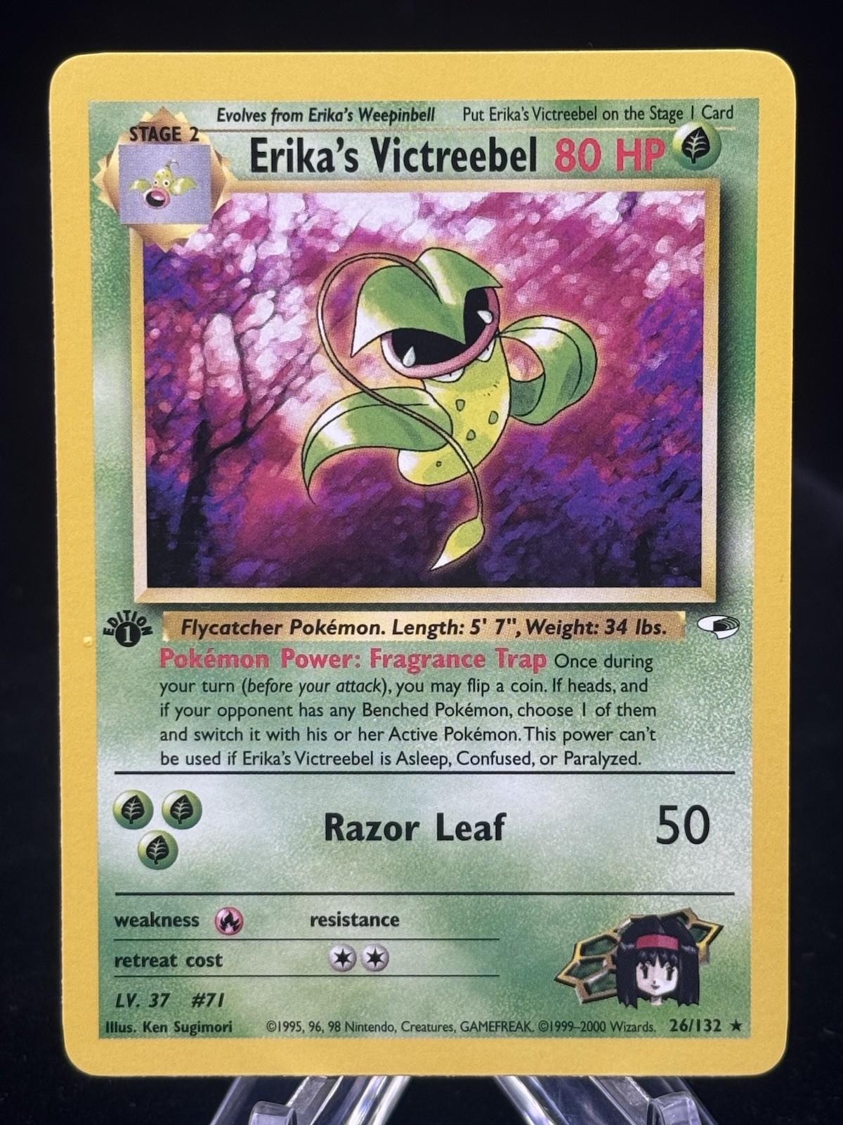 Erika’s Victreebel #26 1st Edition Gym Heroes 2000 Pokemon LP 🍃 Erika’s Victreebel #26 1st Edition Gym Heroes 2000 Pokemon LP 🍃