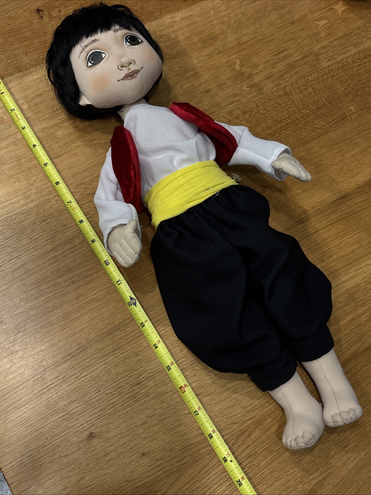 Handmade Hand Painted Artisan Cloth Art Doll Middle Eastern Or Mediterranean