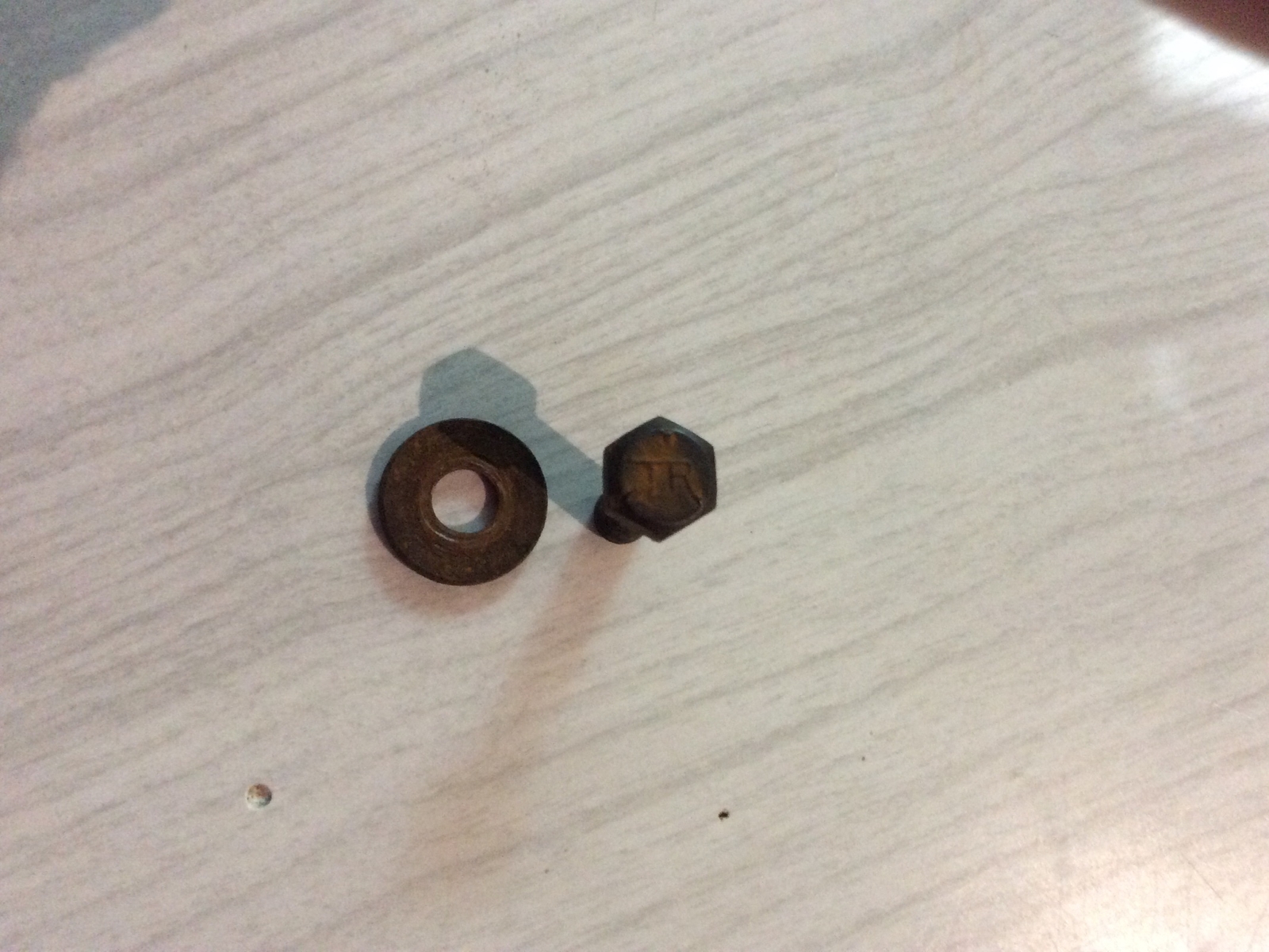 1964-67 Corvette Alternator adjuster rare TR bolt, flat washer, GM Original