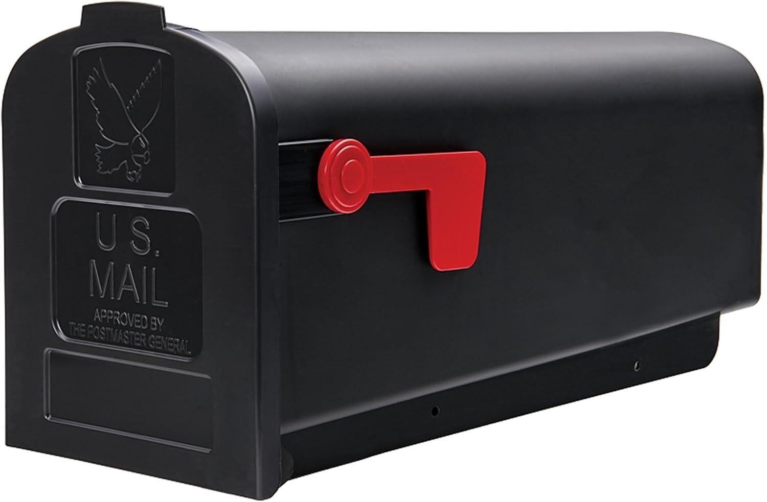 Architectural Mailboxes Edwards Black Large Steel ~ Post Mount EM160BAM