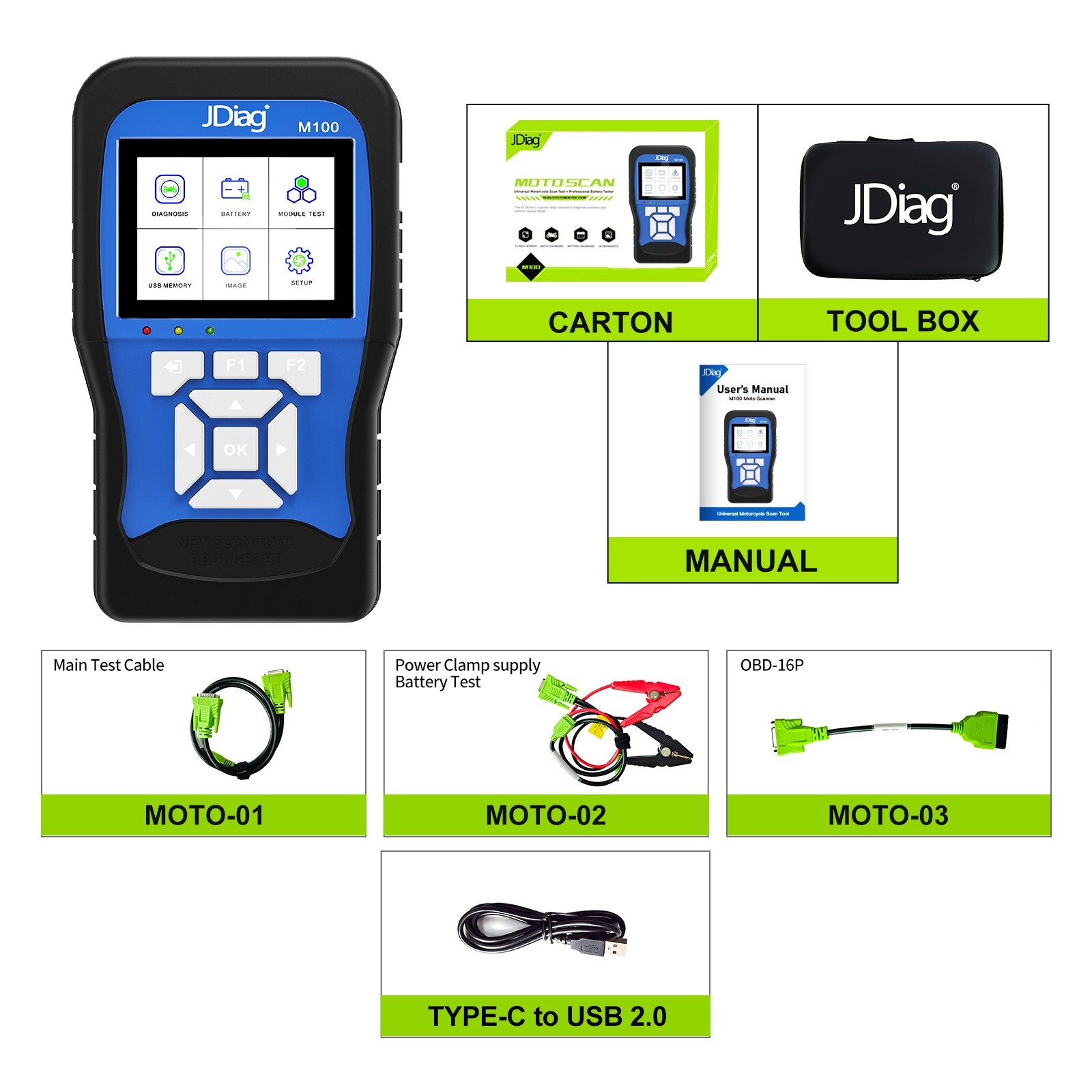 Motorcycle Diagnostic Scanner JDiag M100 Simple Version Read or Erase Fault Code Motorcycle Diagnostic Scanner JDiag M100 Simple Version Read or Erase Fault Code