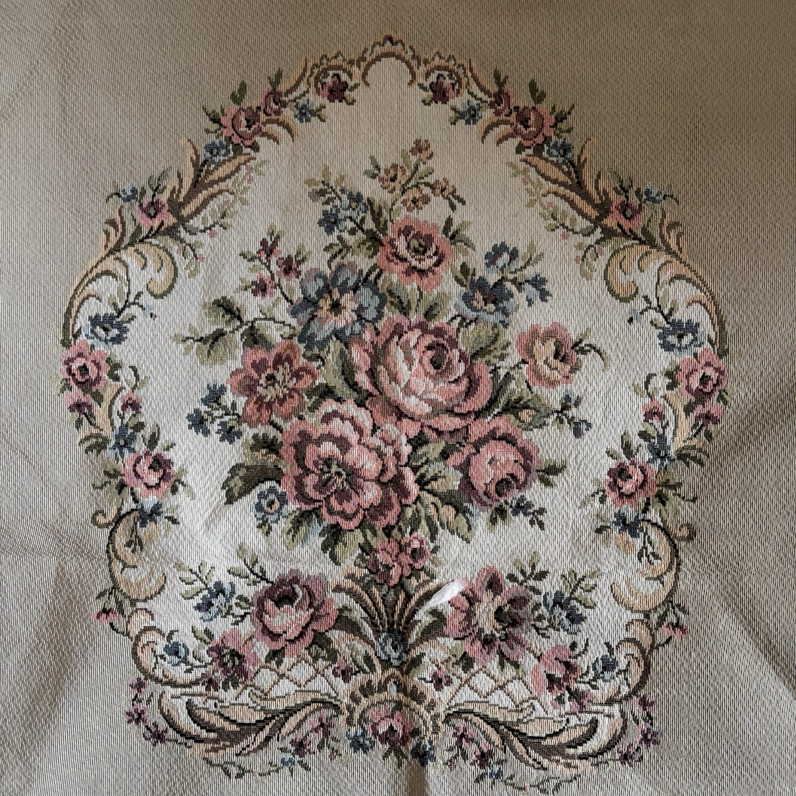 Vintage Aubusson French Provincial Tapestry Fabric Remnant Chair Seat Back Flora Vintage Aubusson French Provincial Tapestry Fabric Remnant Chair Seat Back Flora