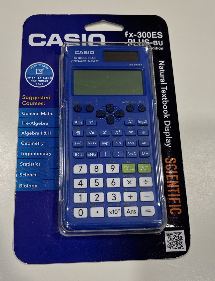 Casio FX-300ES PLUS-BU Scientific Calculator 2nd Edition ACT SAT PSAT New Sealed