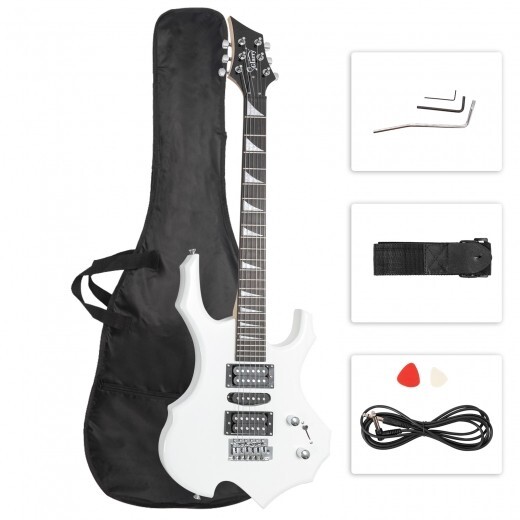 Glarry 36inch Burning Fire Style Electric Guitar White