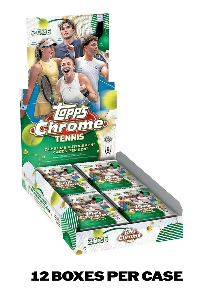 2026 Topps Chrome Tennis Hobby Box SEALED CASE 12 Boxes NEW PRESALE
