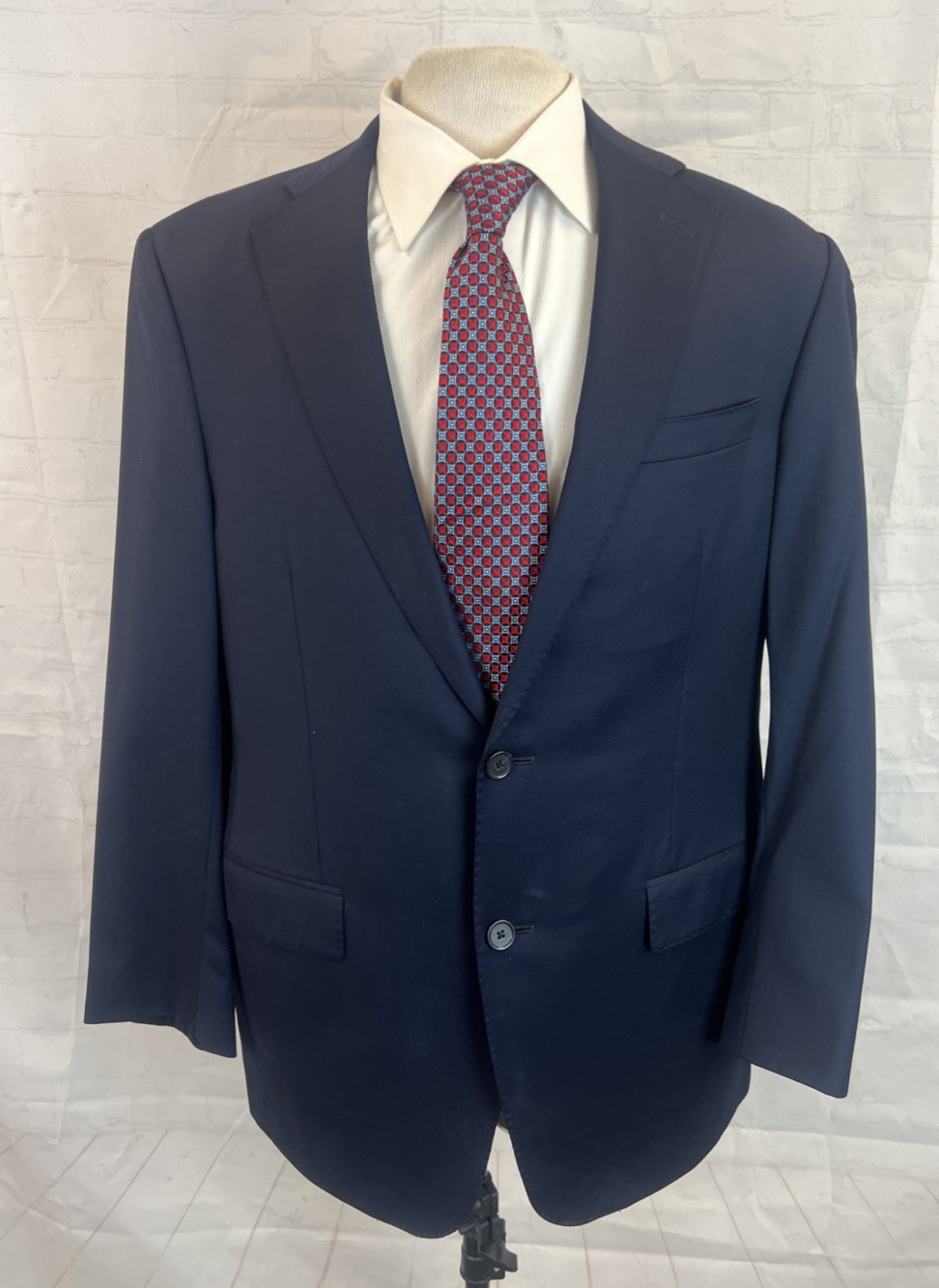 Samuelsohn Loro Piana Men Navy Blue Super 120s Wool Blazer 41R $3,895 Two Button