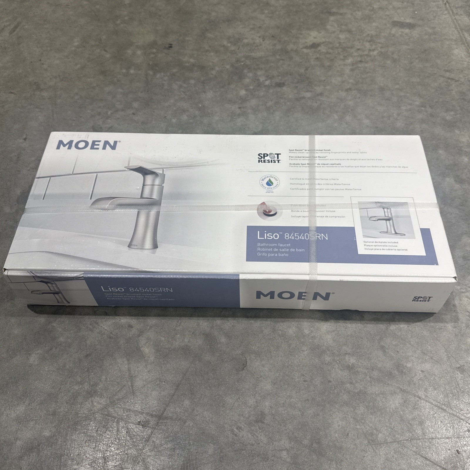 MOEN Liso Single Handle Bathroom Faucet Spot Resist Brushed Nickel