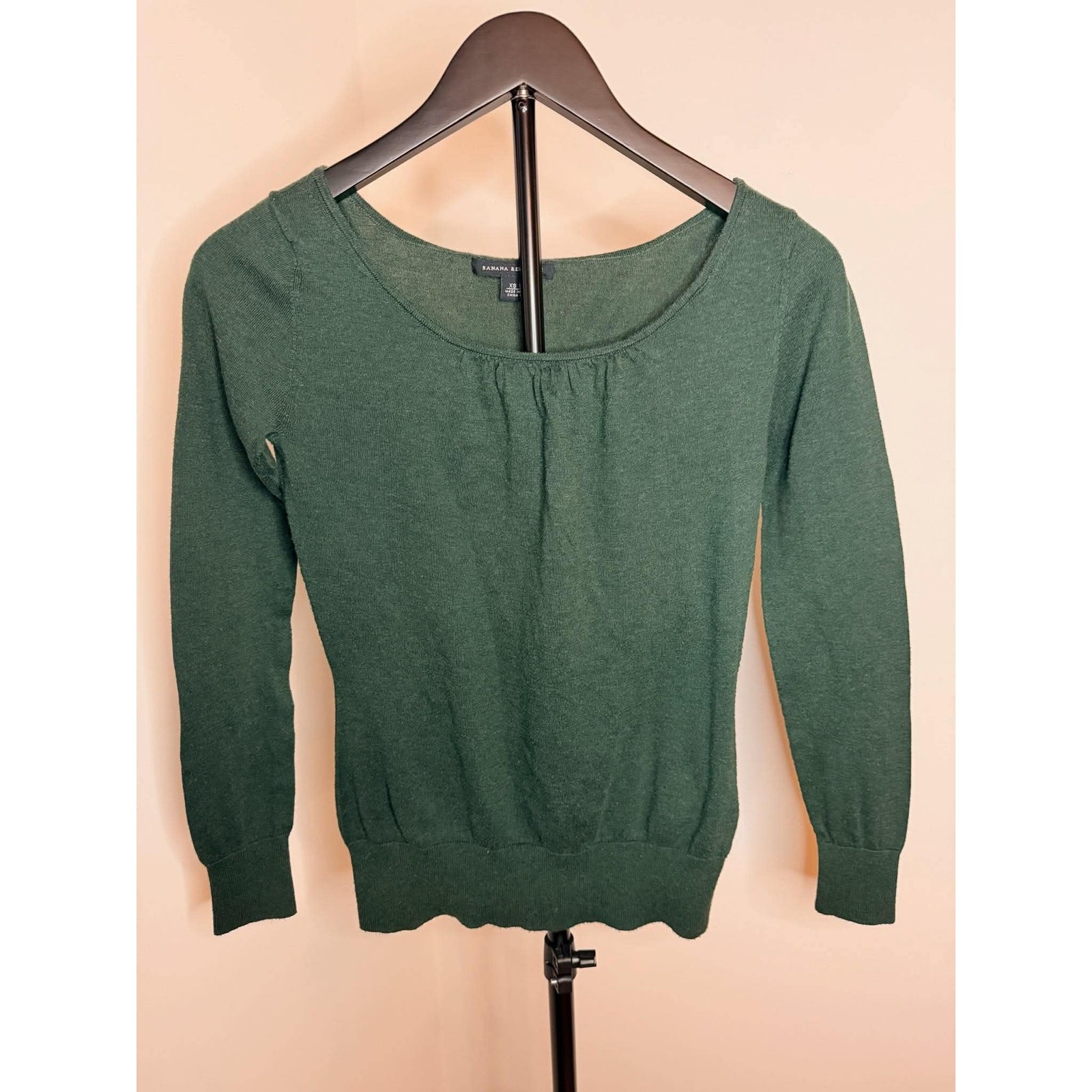 Banana Republic Forest Green Scoop Neck Long Sleeve Sweater Women’s XS