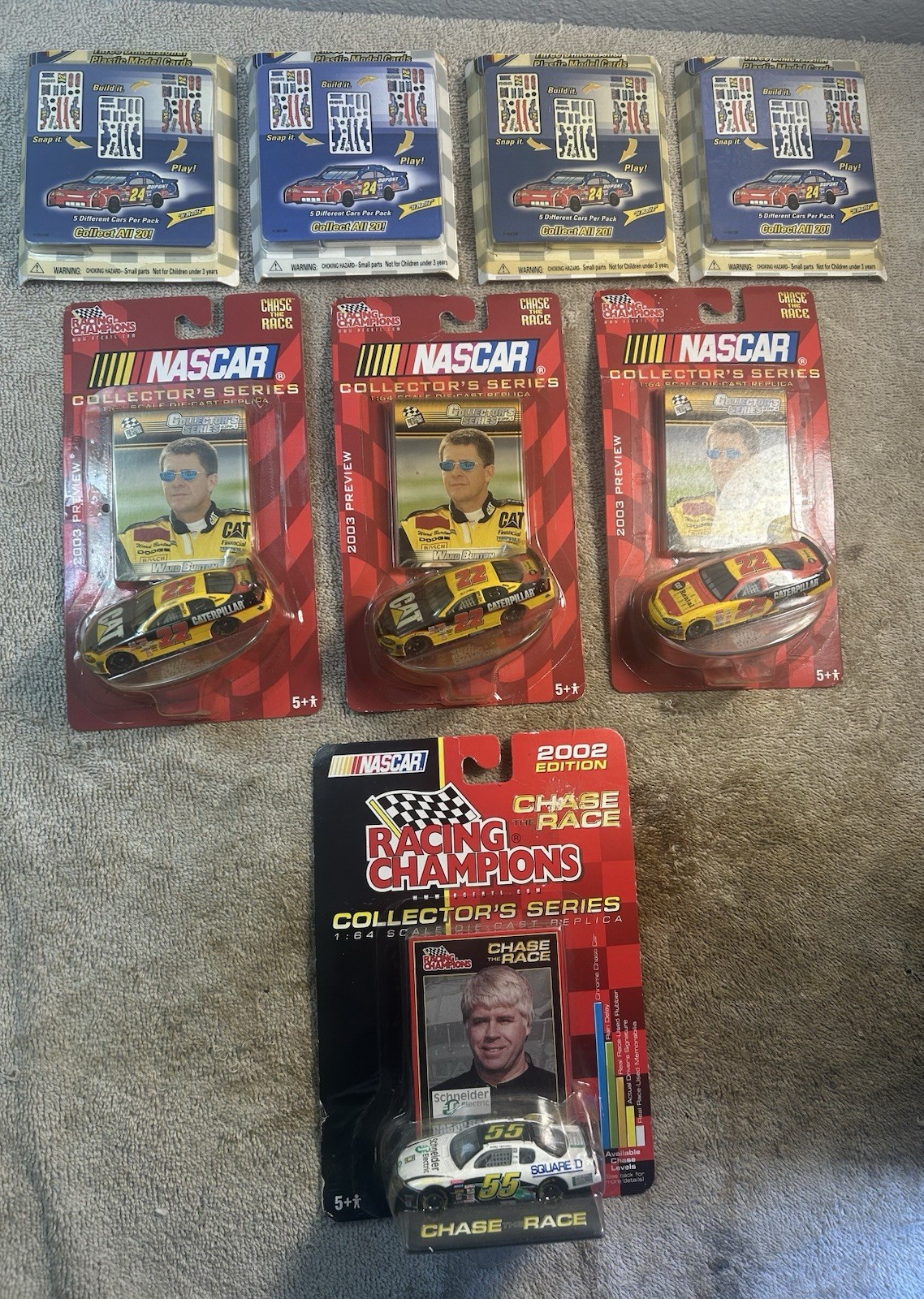 NASCAR Racing Champions 1:64 Diecast Lot of 8 Ward Burton Caterpillar NOS