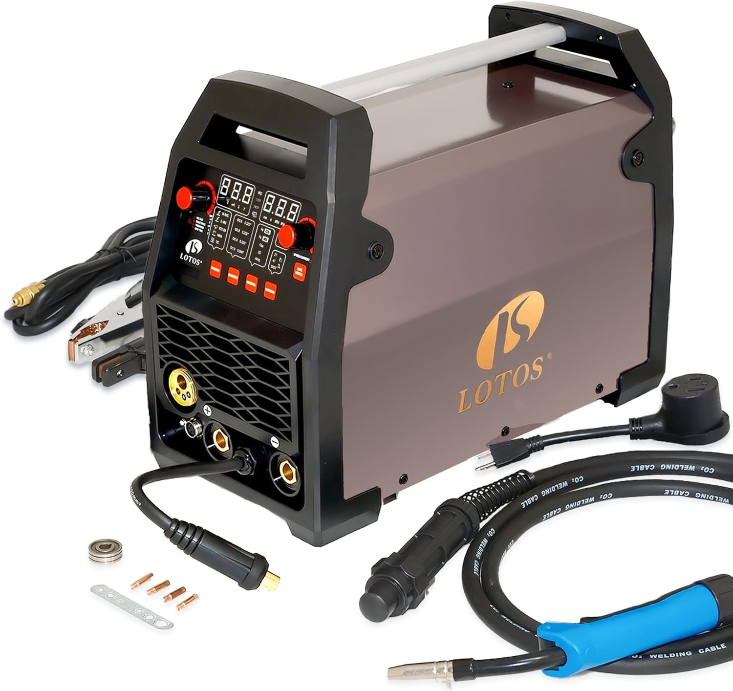 LOTOS MIG180 180A MIG Welder, 6 in 1 Gas MIG, Without Spool Gun, Stick, Lift