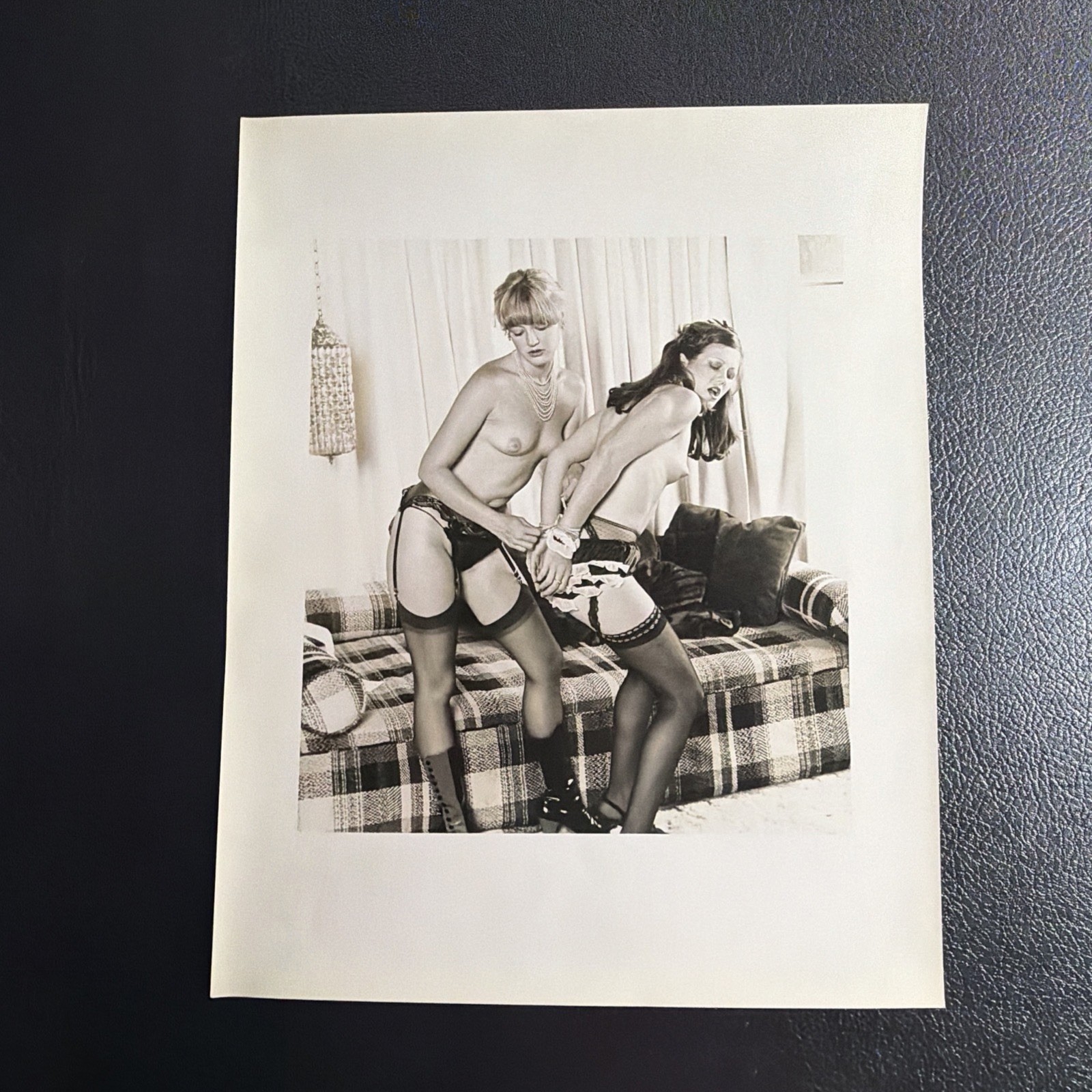 Vintage 11x14 Pinup Fashion Stage Bondage B&W Photo Vintage 11x14 Pinup Fashion Stage Bondage B&W Photo