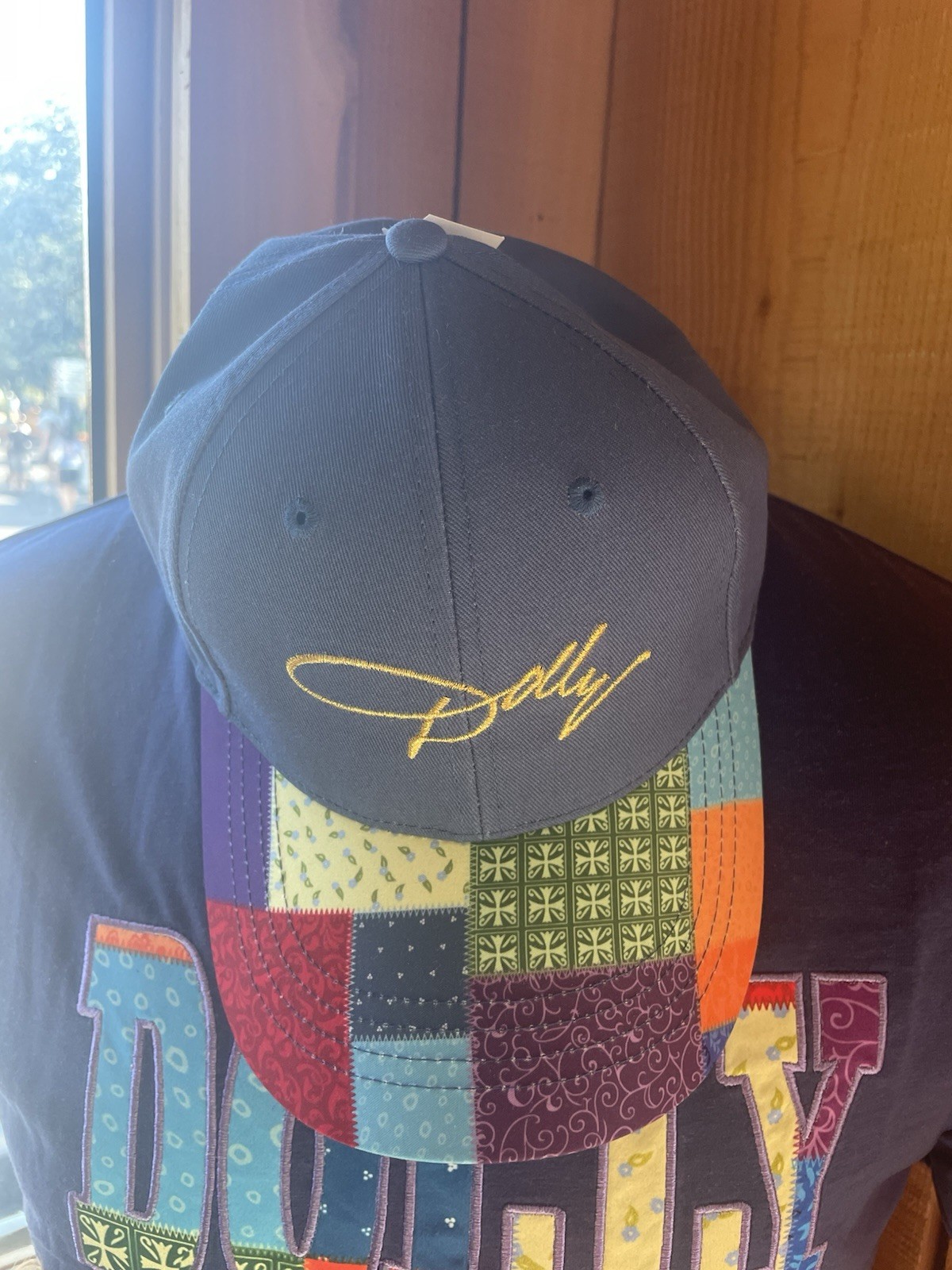 2026 Dollywood Exclusive Dolly Coat of Many Colors Adult Baseball Hat Blue Top