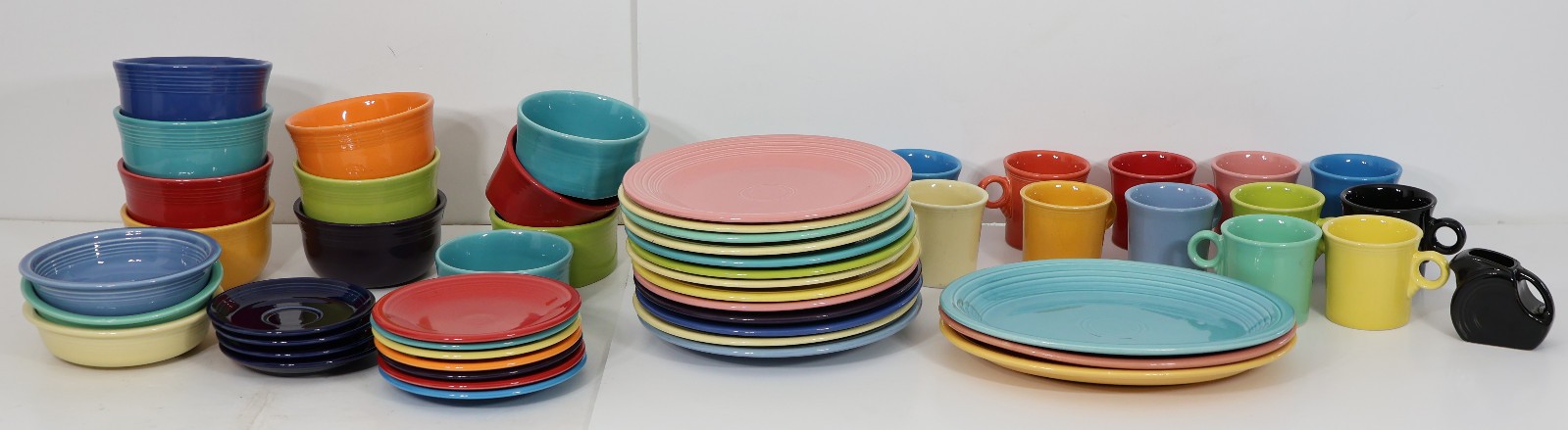 54 Piece Fiestaware Fiesta Dishes Dinner Salad Plates Cups Bowls Platters Lot 54 Piece Fiestaware Fiesta Dishes Dinner Salad Plates Cups Bowls Platters Lot