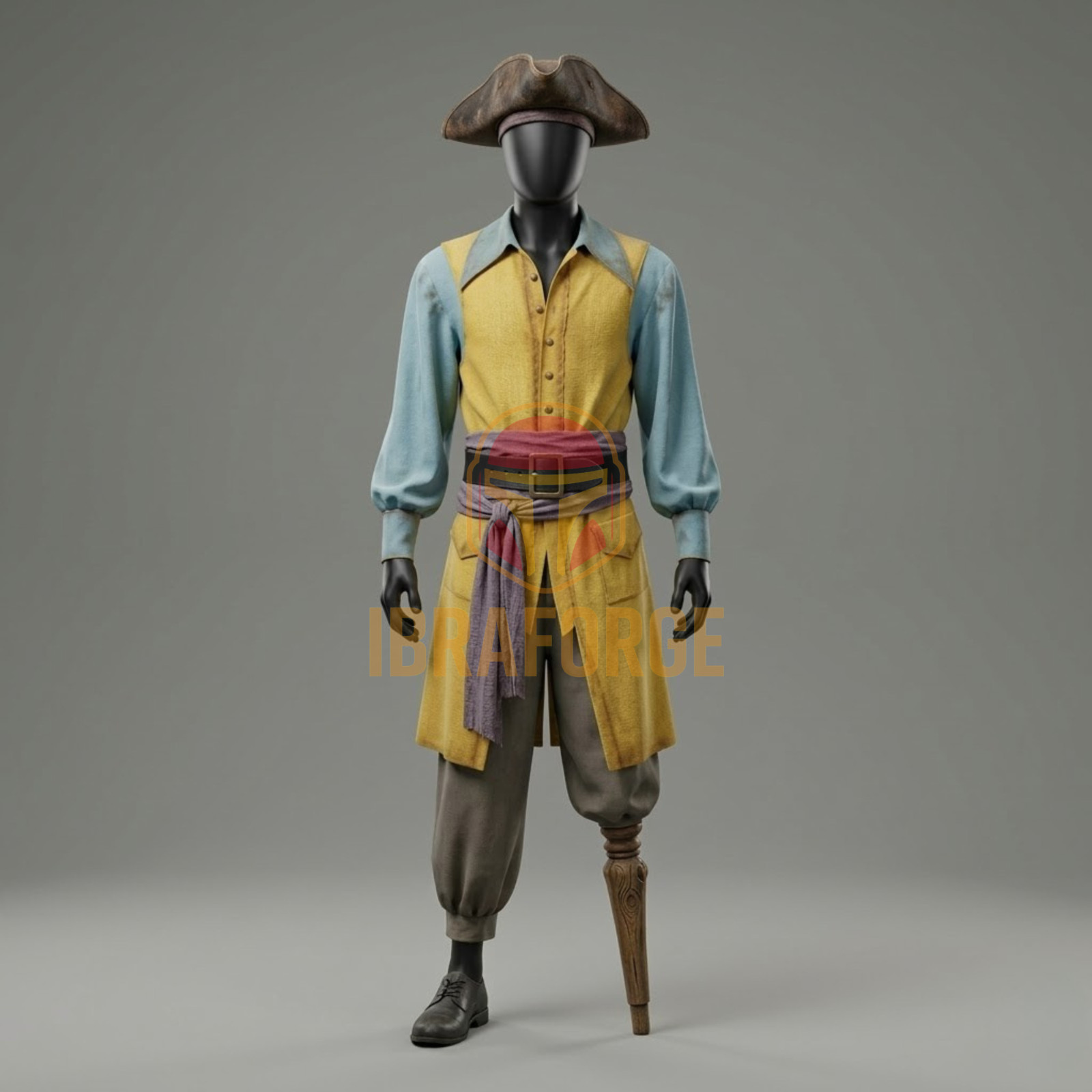 Pirate Clark Cosplay Costume Backrooms Inspired Horror Pirate Outfit