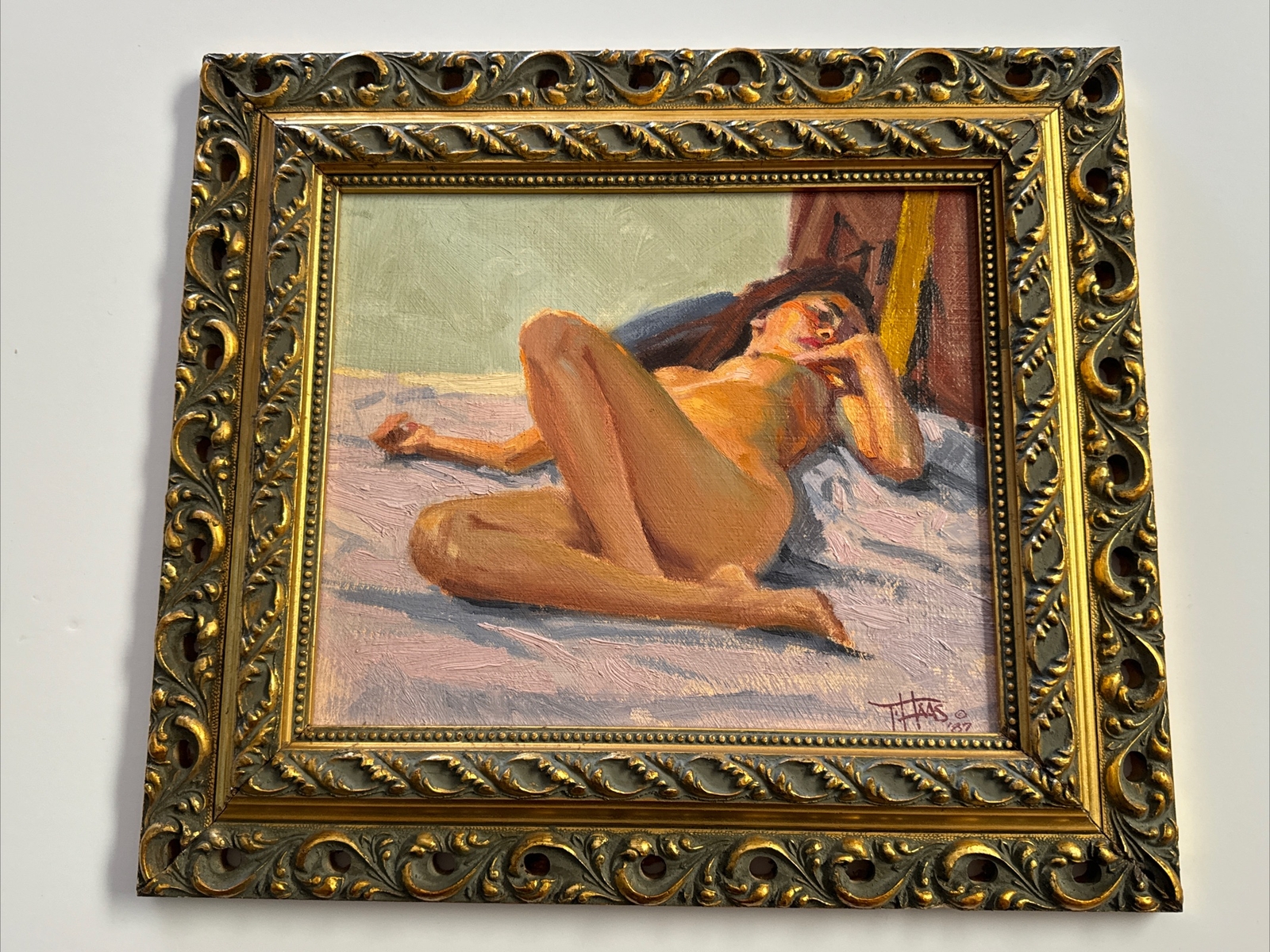 FINEST TOM HAAS PAINTING NUDE FEMALE WOMAN MODEL DRAWSEY THOUGHTS LISTED FAMOUS