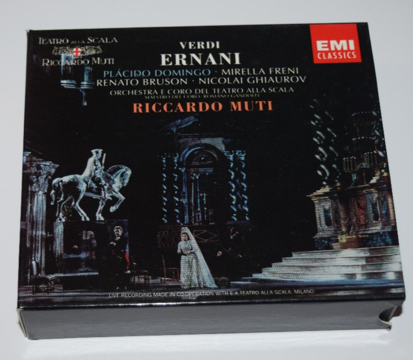 Verdi Ernani 3 CDs EMI Music Placido Domingo Mirella Freni Renato Bruson 1993 LN