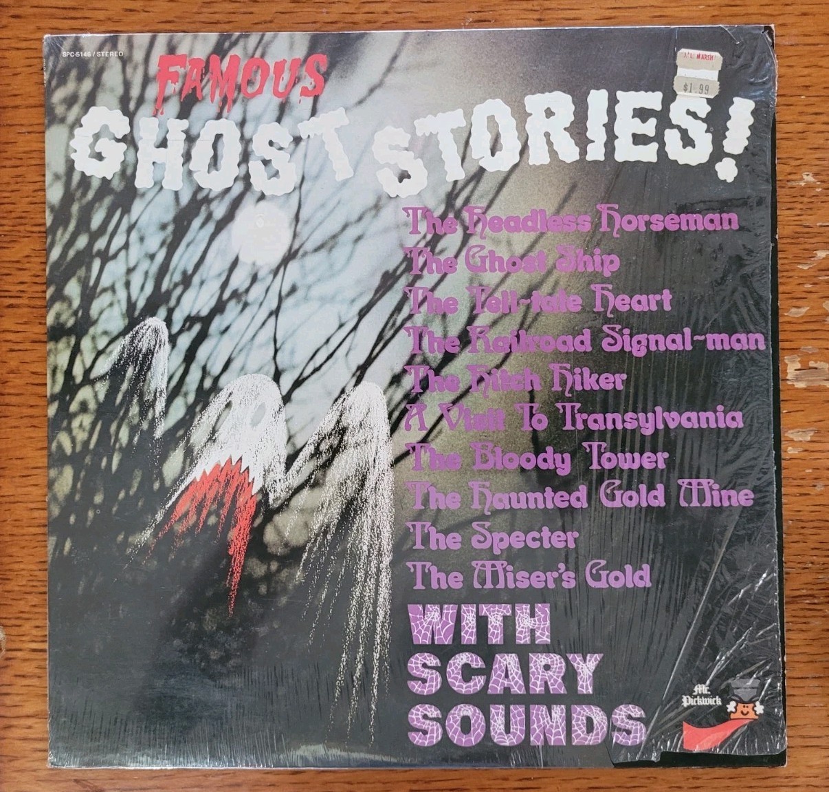 Famous Ghost Stories With Scary Sounds Wade Denning Halloween LP Good Used