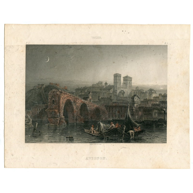 Avignon (France). Antique engraving, c. 1853