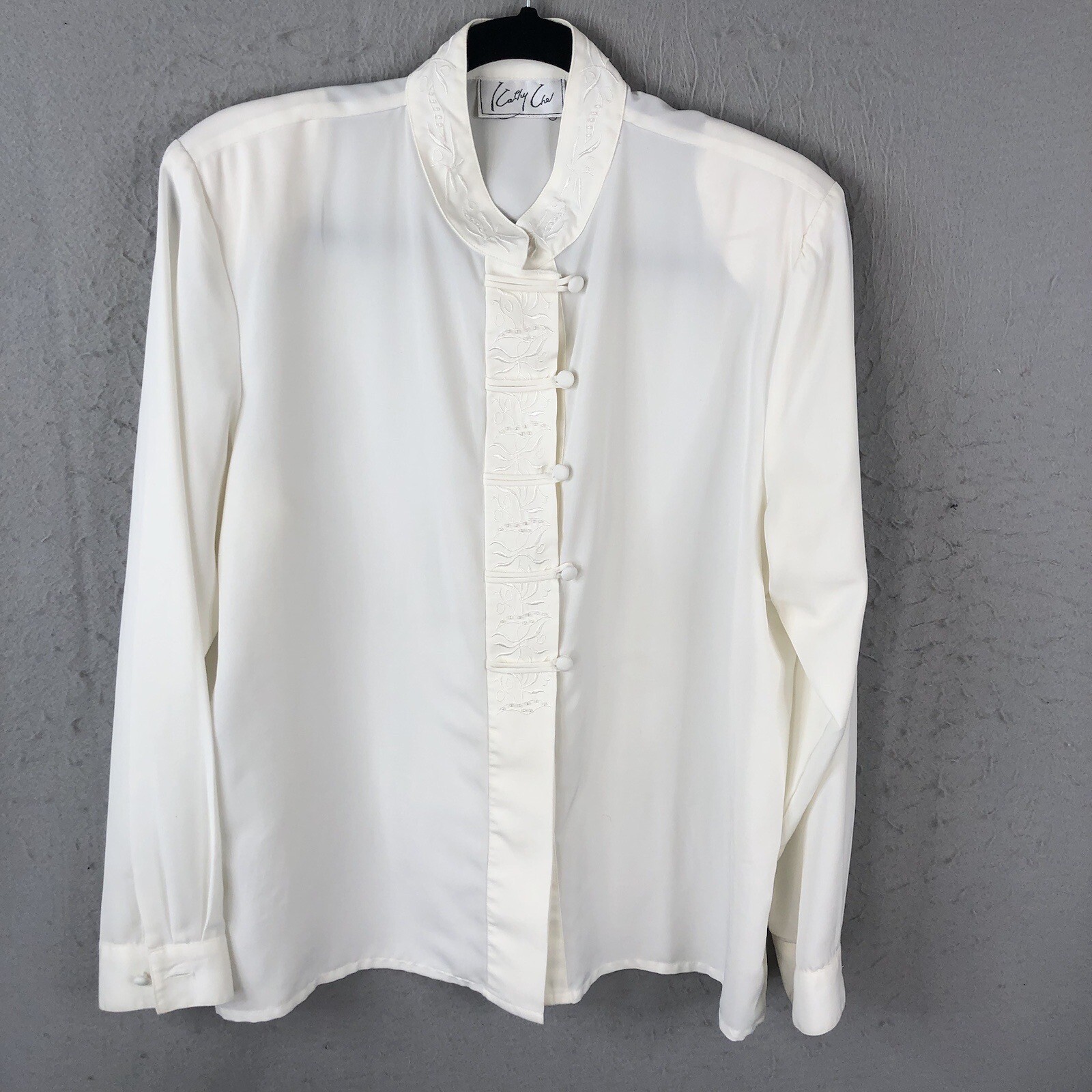 Feminine Top Womens Large White Secretary Embroidery Coquette Romantic Victorian Feminine Top Womens Large White Secretary Embroidery Coquette Romantic Victorian