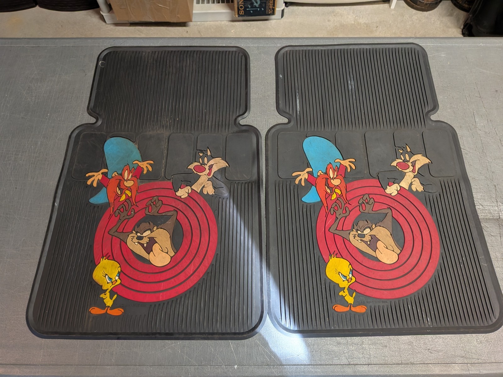 Vintage Looney Tunes Car Truck Rubber Mats 1994 Tasmanian Devil Tweety Floor Sam Vintage Looney Tunes Car Truck Rubber Mats 1994 Tasmanian Devil Tweety Floor Sam