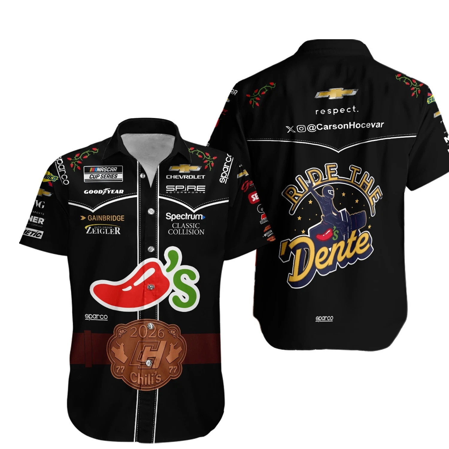 Carson Hocevar Nascar Racing 2026 Hawaiian men's button down Shirts Carson Hocevar Nascar Racing 2026 Hawaiian men's button down Shirts