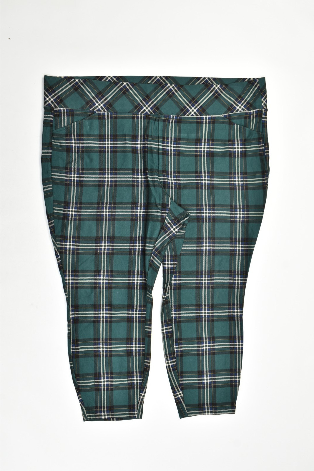 Torrid Pixie Pants Size 4R Green Tartan Plaid Stretch High Rise Skinny Ankle Tro Torrid Pixie Pants Size 4R Green Tartan Plaid Stretch High Rise Skinny Ankle Tro