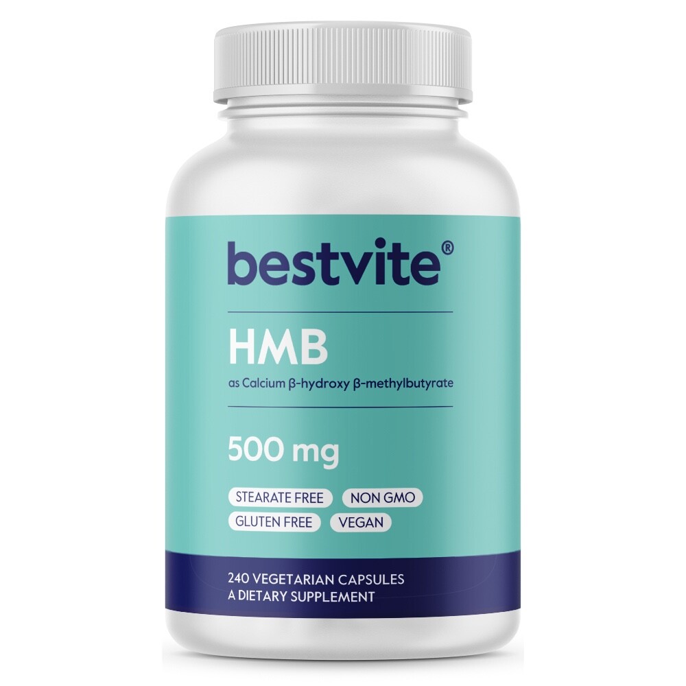Calcium HMB 500mg (240 Vegetarian Capsules)-Vegan-No Stearates-Gluten Free