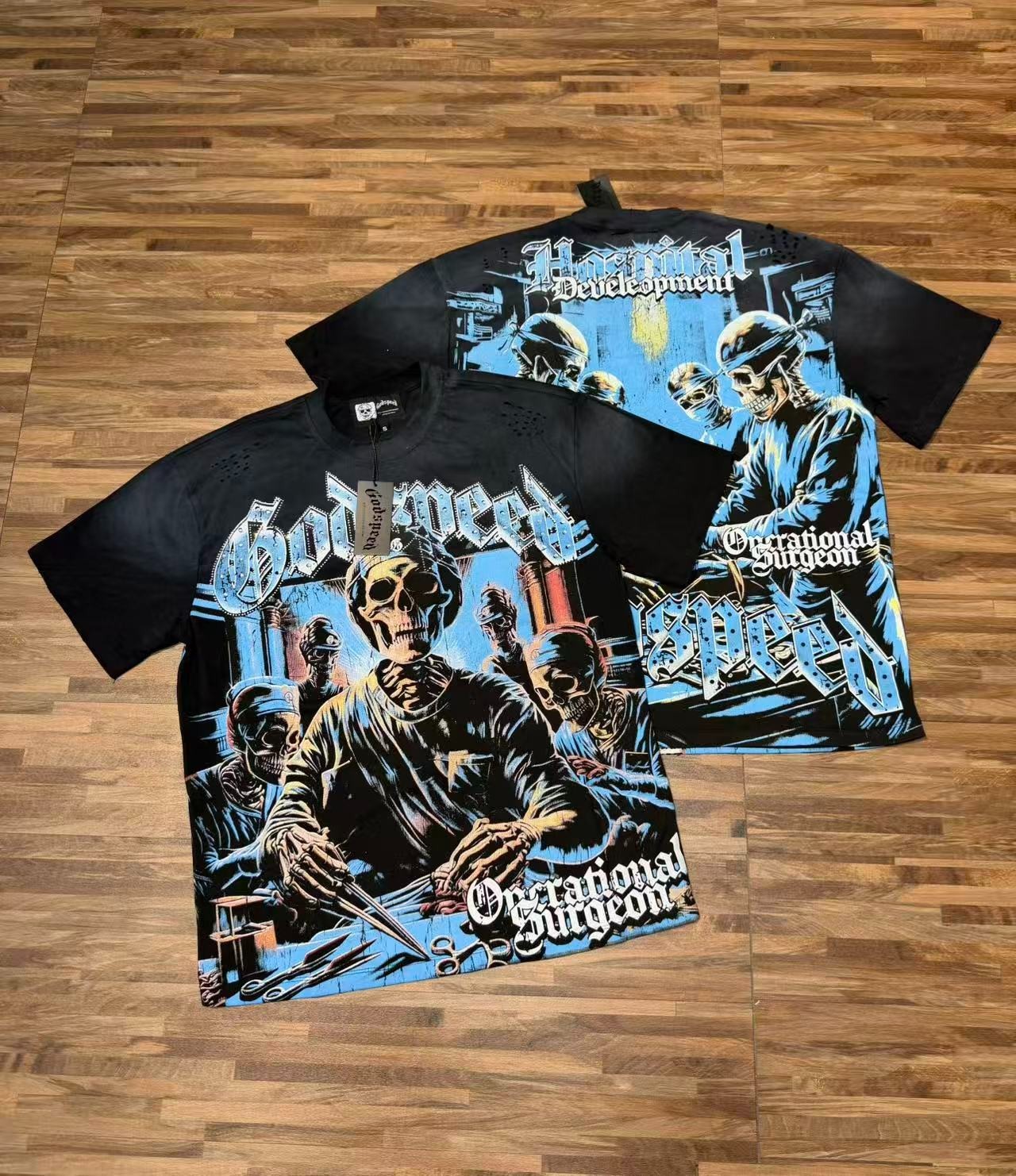 Godspeed Essential Tee shirt Black & Lvory S-M-L-XL Unisex