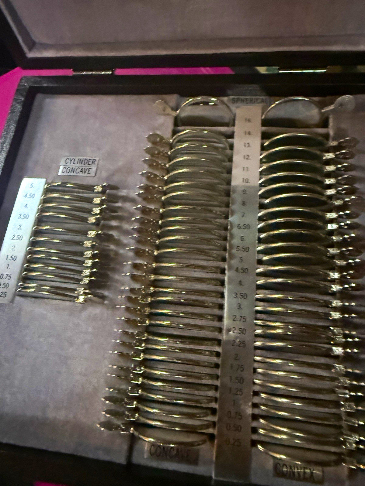 Vintage Optometry Trial Lens Set Metal Rim Ophthalmic Lenses Case