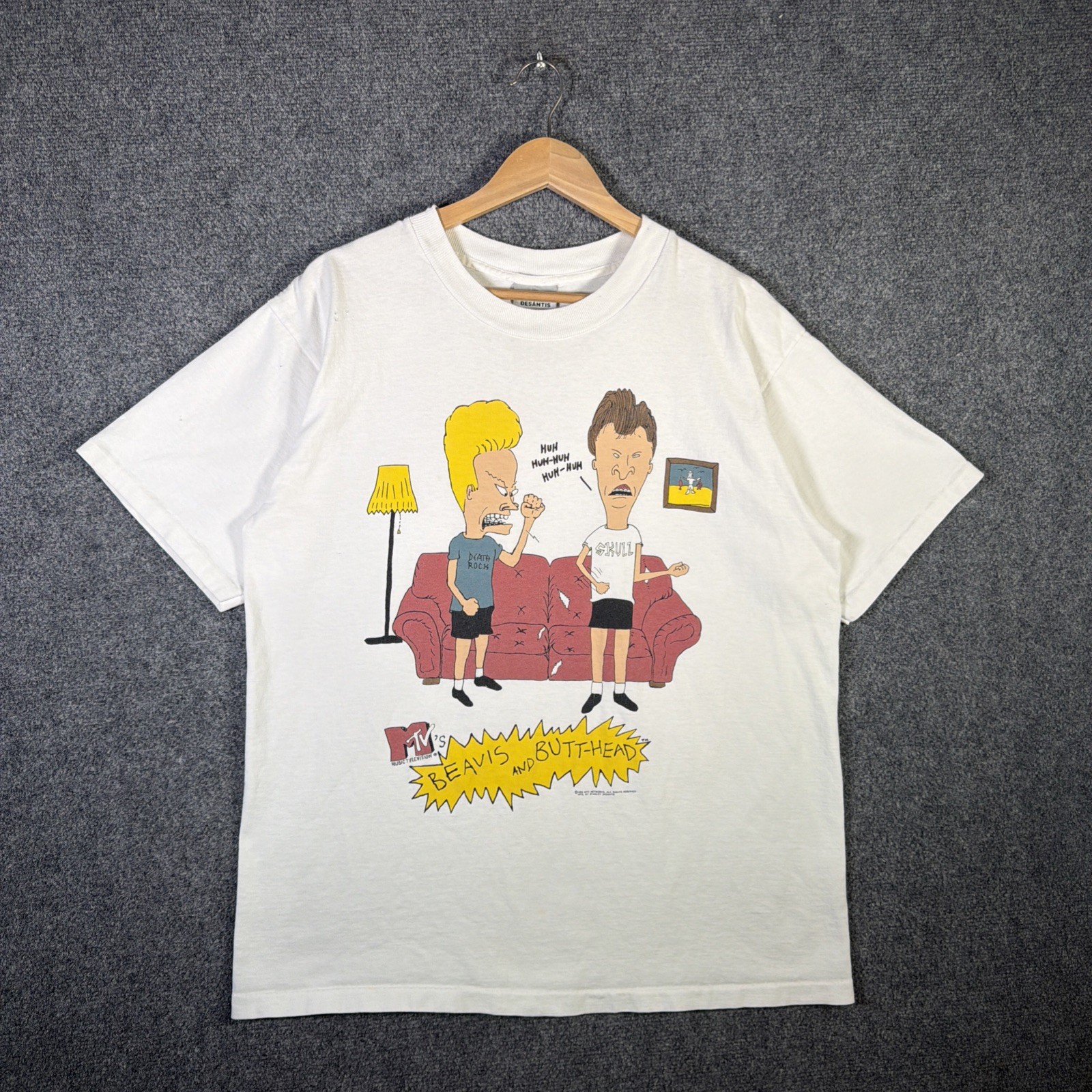 Vintage Beavis And Butthead Shirt Large White 90s MTV Cartoon Stanley Desantis
