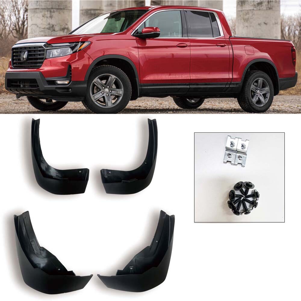 Fit 2017-2025 Honda Ridgeline 4PCS Front & Rear Splash Mud Flap Guard Mudguard Fit 2017-2025 Honda Ridgeline 4PCS Front & Rear Splash Mud Flap Guard Mudguard