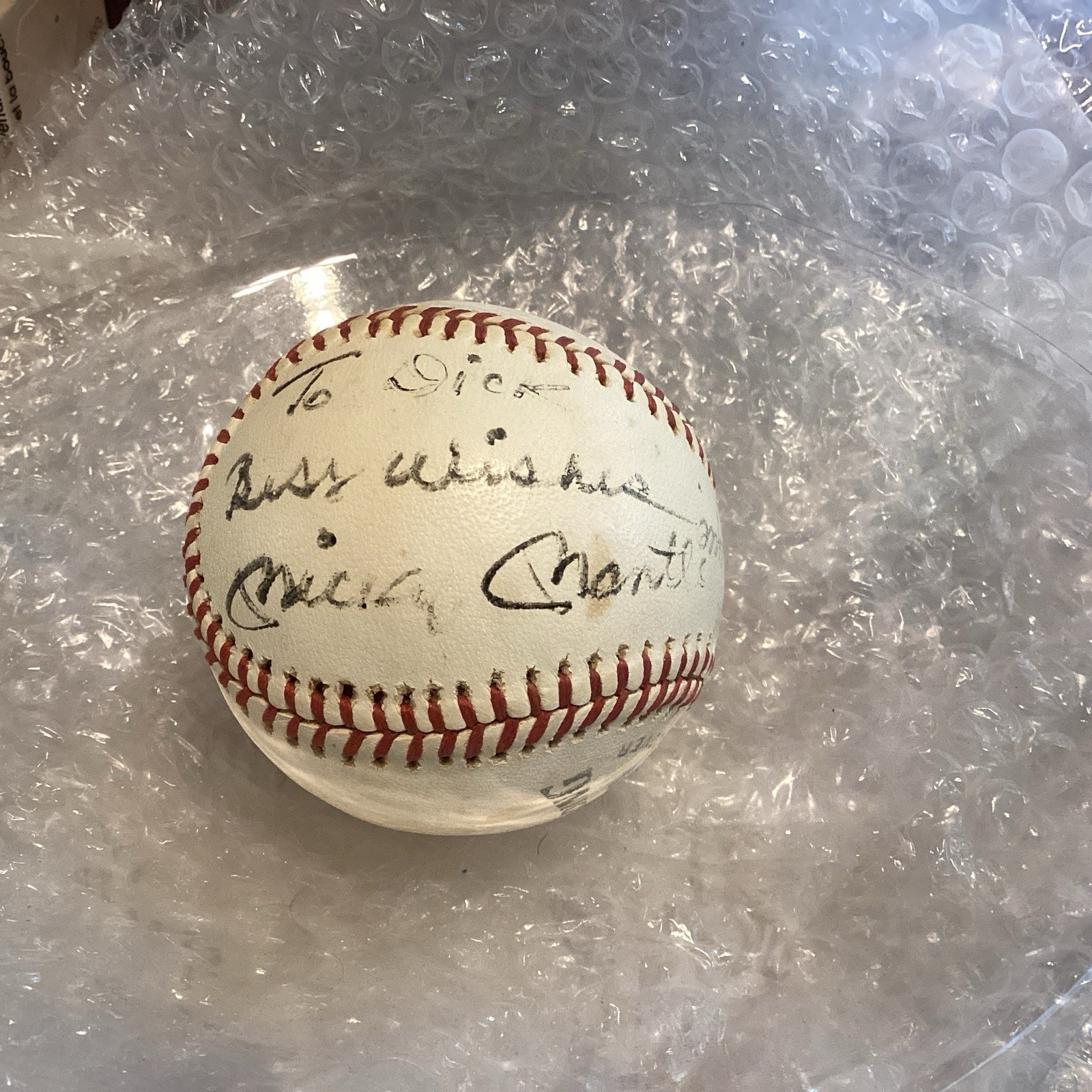 Mickey Mantle Autographed Baseball Personalized Mickey Mantle Autographed Baseball Personalized