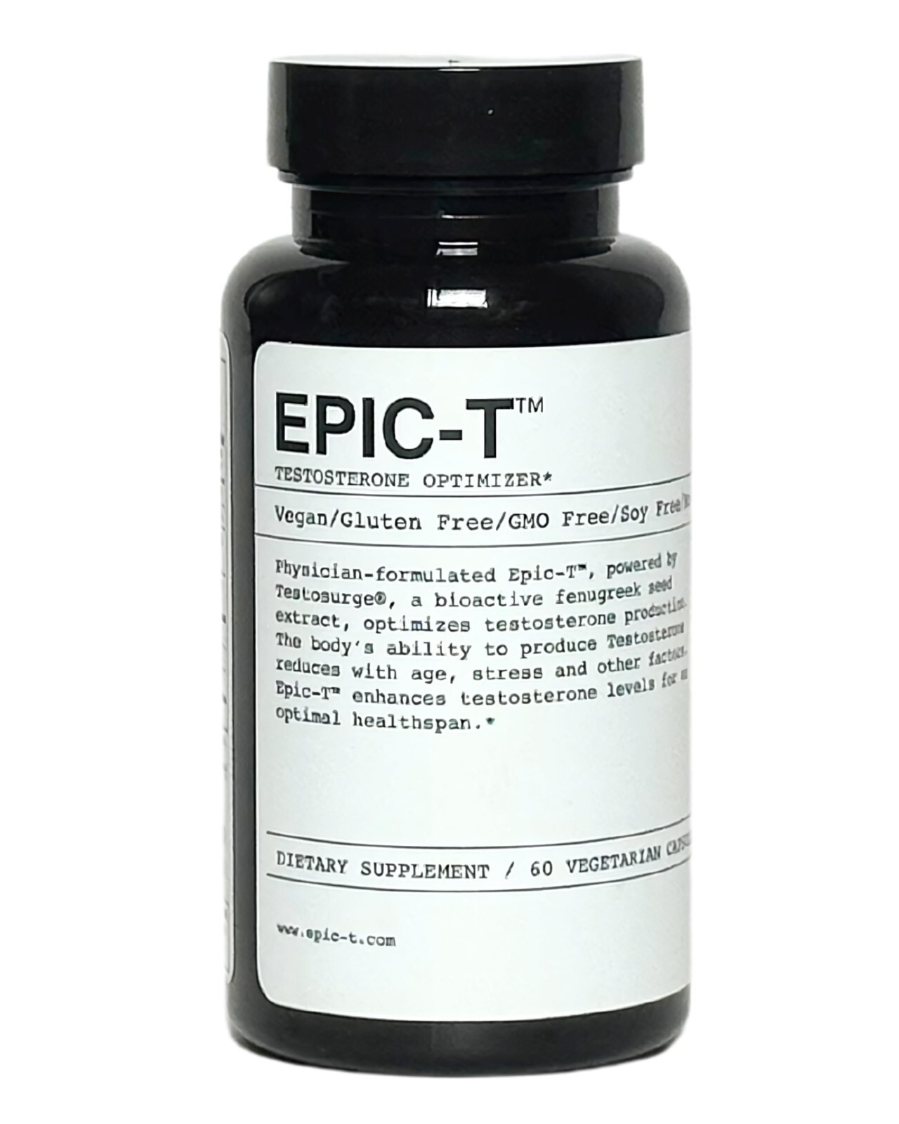 Epic-T Support Formula Men\'s Wellness Dietary Supplement Vegan 60 Servings