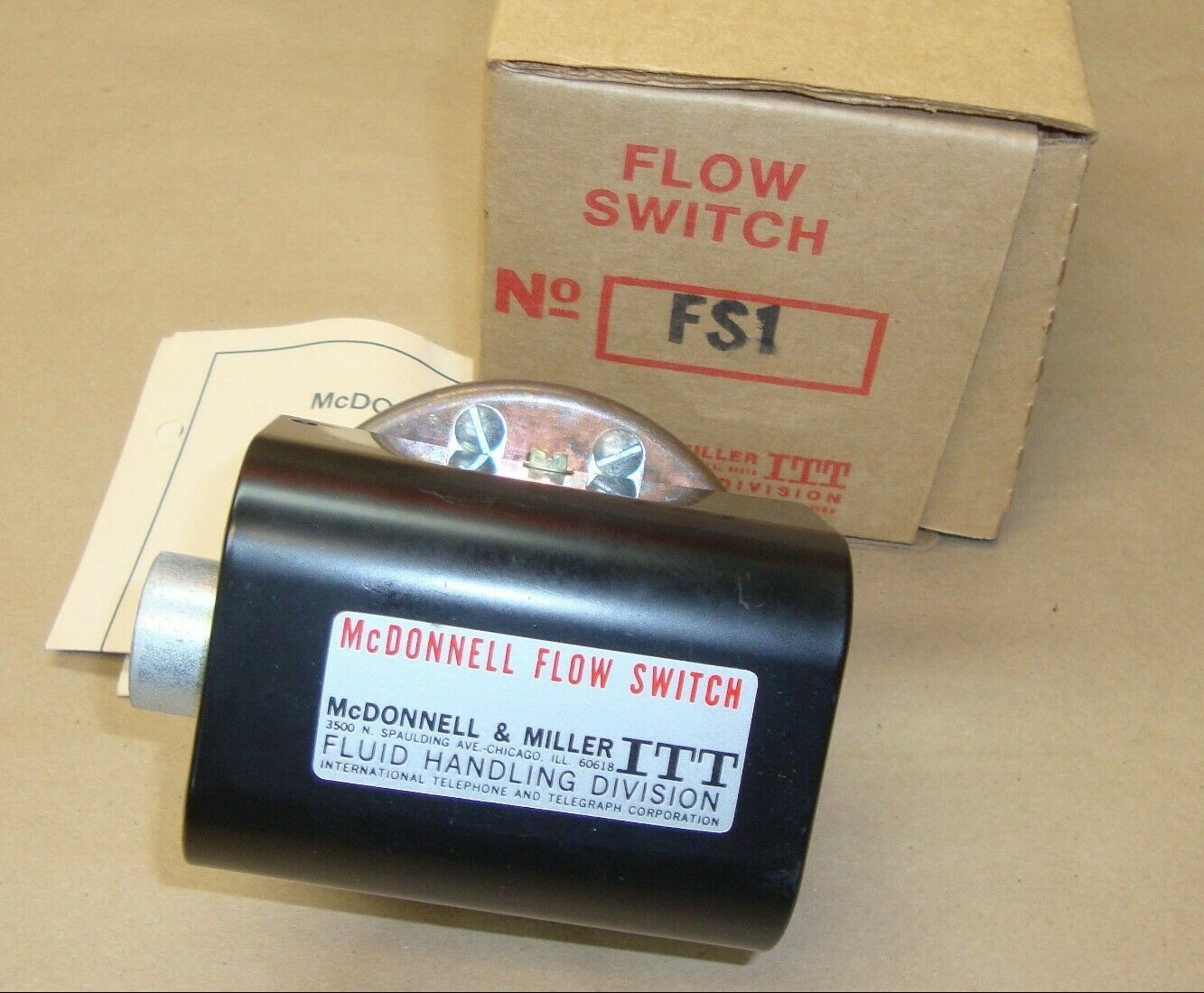 NEW McDonnell & Miller FS1 Flow Switch ITT 1/2