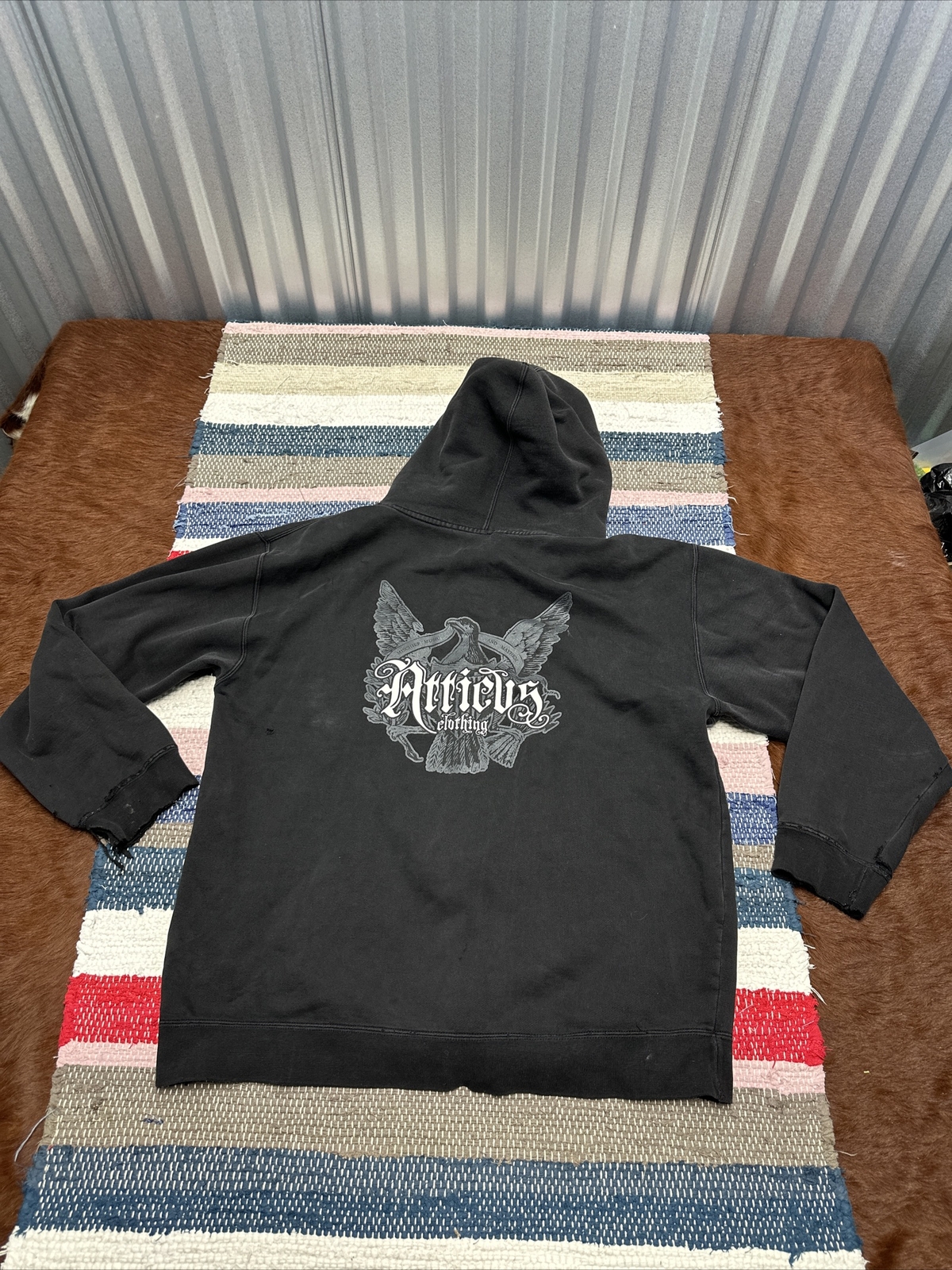 Atticus Black Men’s Full Zip Back Cross Fits Large Rare Double Sided HTF Atticus Black Men’s Full Zip Back Cross Fits Large Rare Double Sided HTF