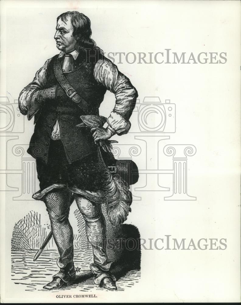 Press Photo Sketch of Olive Cromwell, a British Historical Figure - mjx60604