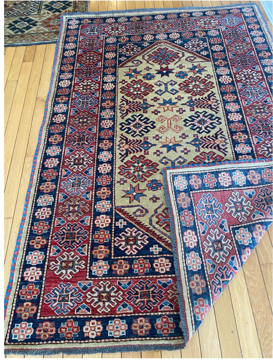 Antique Kazak Rug (48”x68” or 4'x5.6') - Certified/appraised very good condition