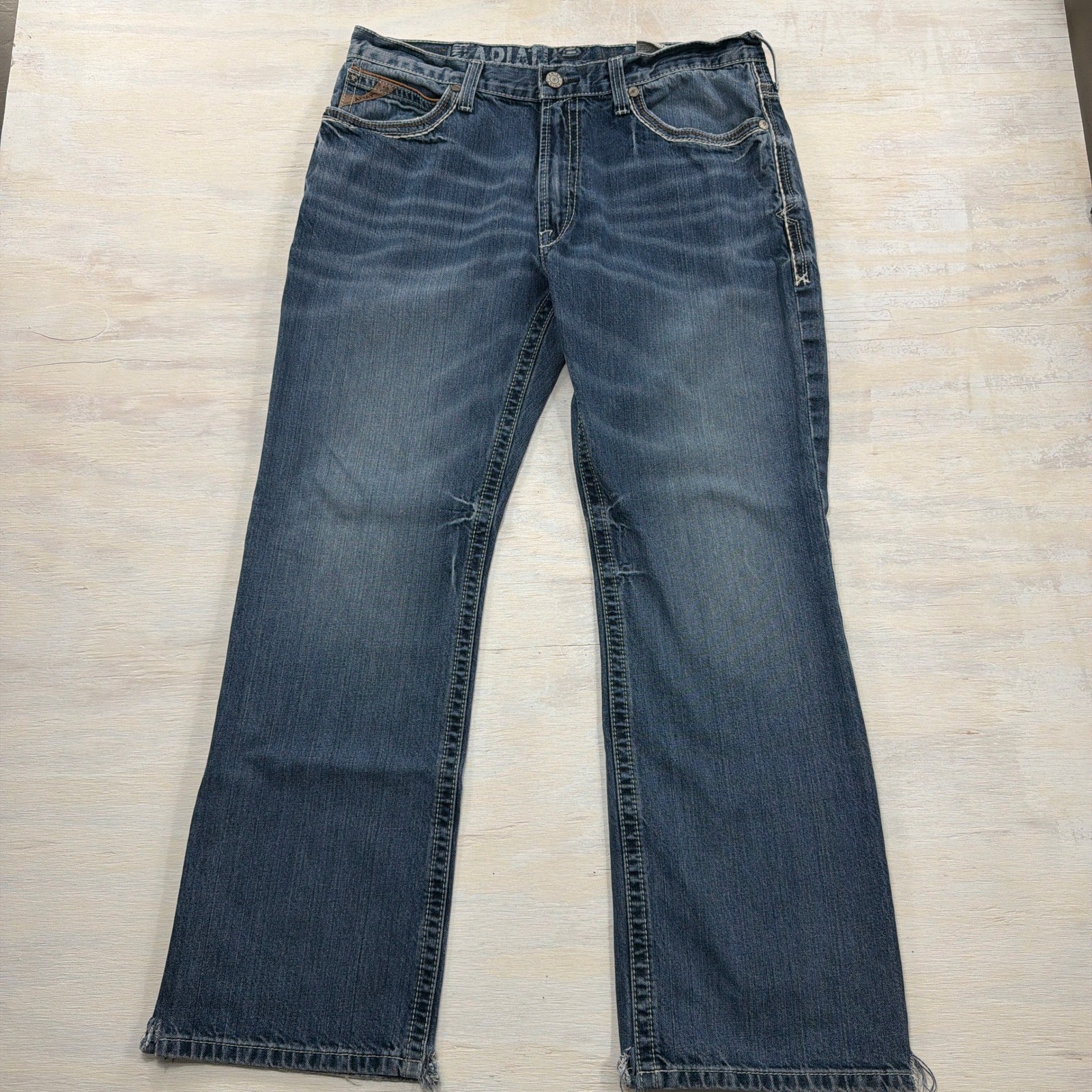 Ariat Jeans M4 Low Rise Boot 36/32 Durango Medium Wash Cotton Denim Mens