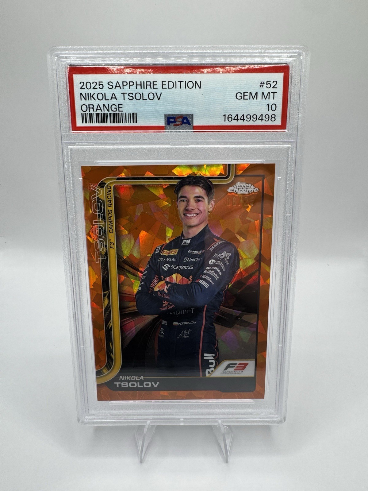 Topps 2025 Sapphire Edition Nikola Tsolov Orange #52 PSA 10 Serial #06/25 Topps 2025 Sapphire Edition Nikola Tsolov Orange #52 PSA 10 Serial #06/25