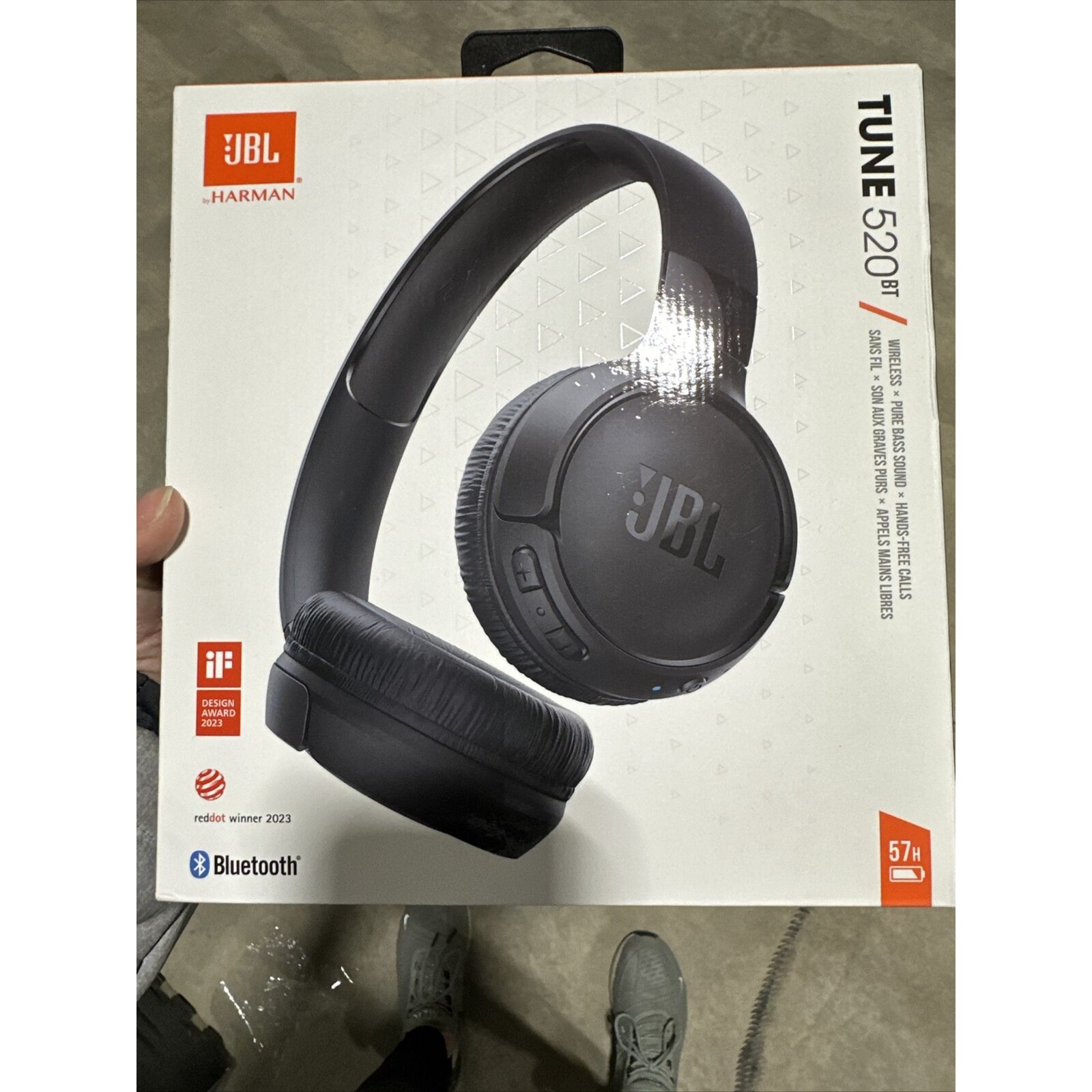 JBL JBLT520BTBLKAM Tune 520BT Wireless On-Ear Headphones, Black