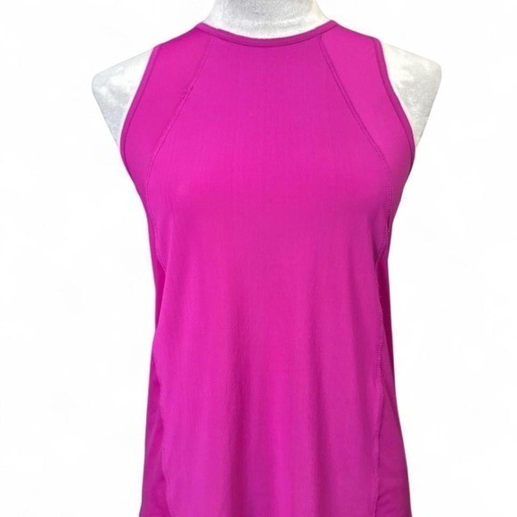 Athleta Chi Tank Top High Neck Mesh Magenta Pink XS Athleta Chi Tank Top High Neck Mesh Magenta Pink XS