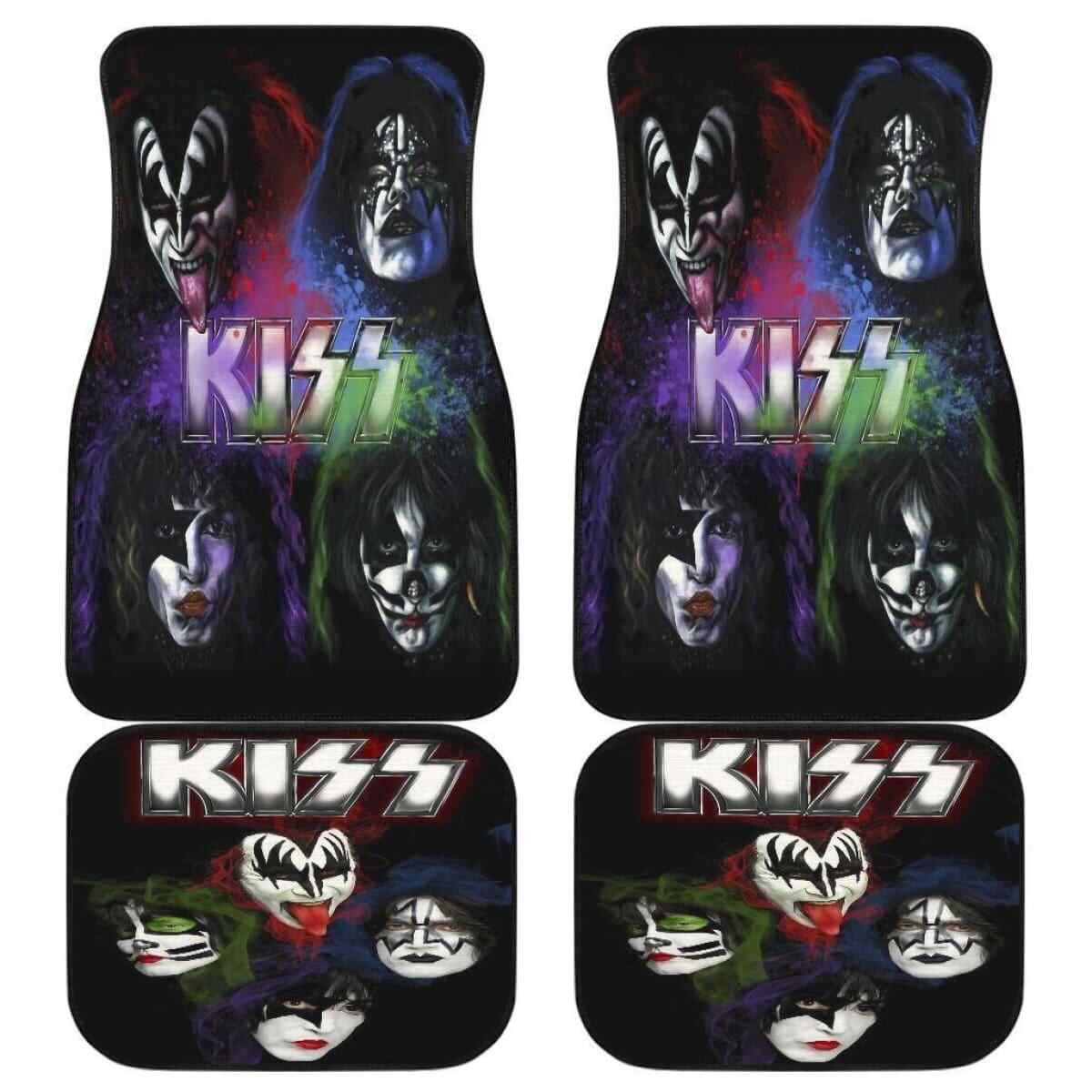 Kiss Rock Band Car Floor Mats Non-Slip Universal Fit Music Fan Auto Accessories