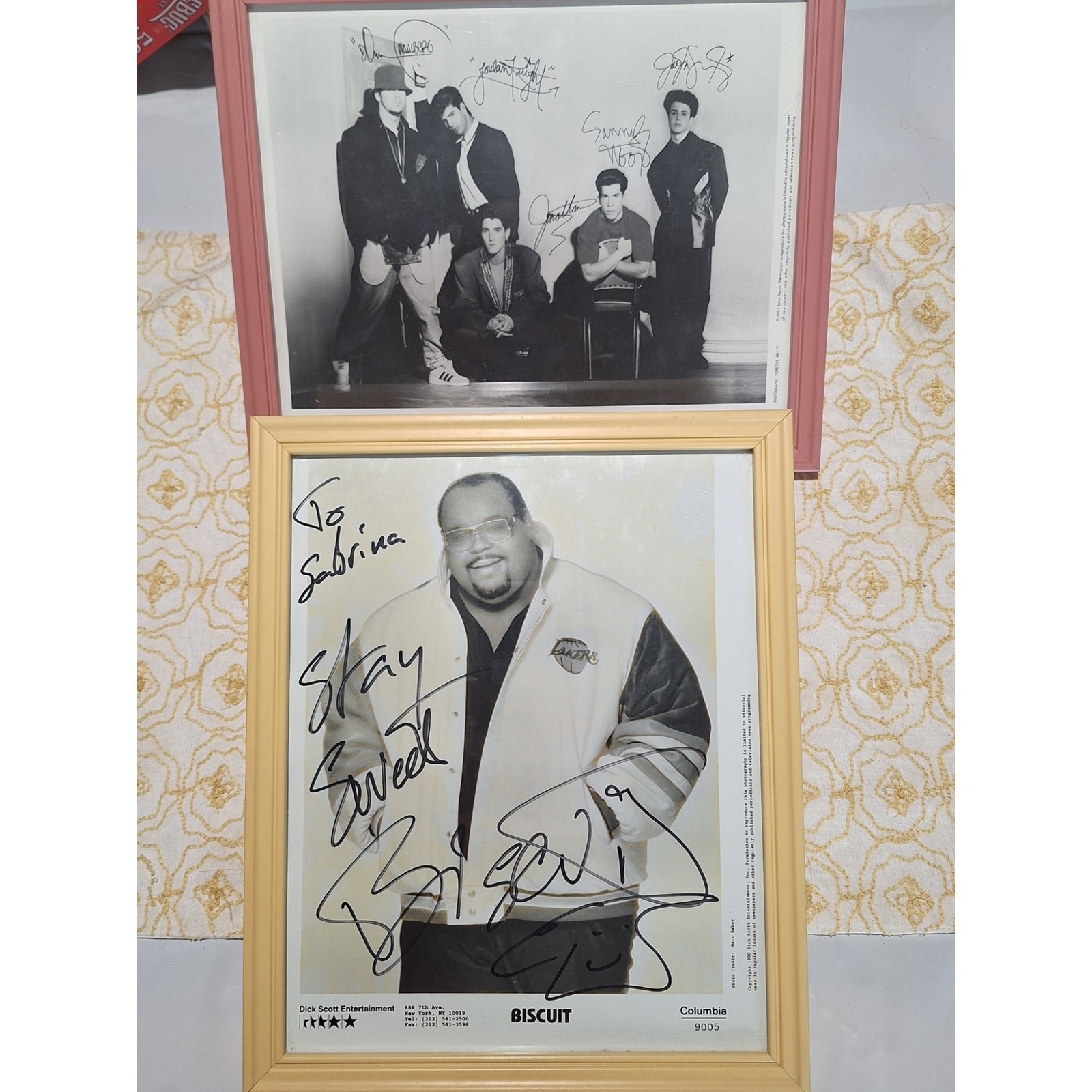 New Kids on the Block NKOTB Columbia 9102 Biscuit 9005 Signed Promo Photos READ