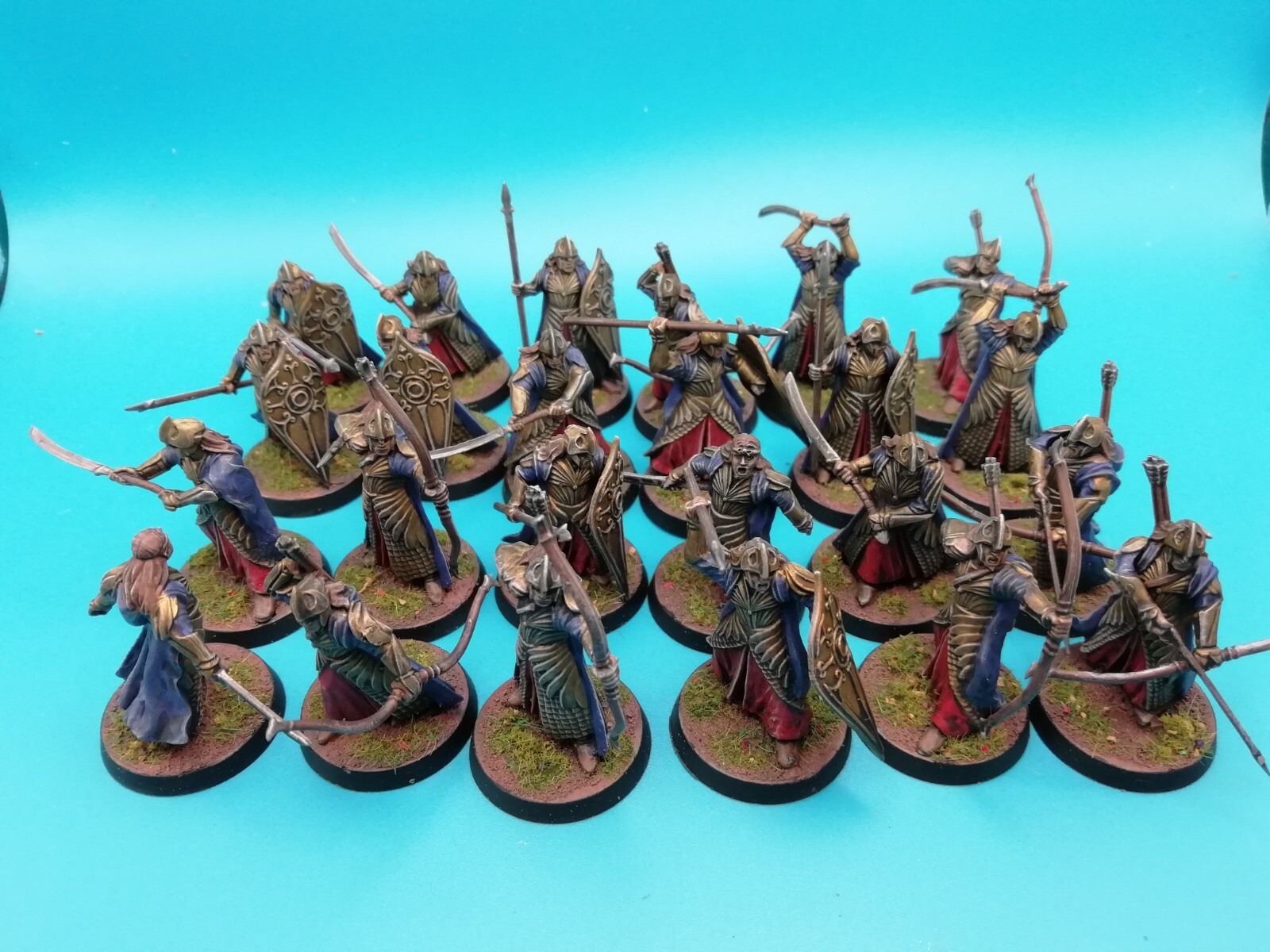 24 x Well painted Galadhrim Warriors Elves LOTR warhammer 28mm MTO