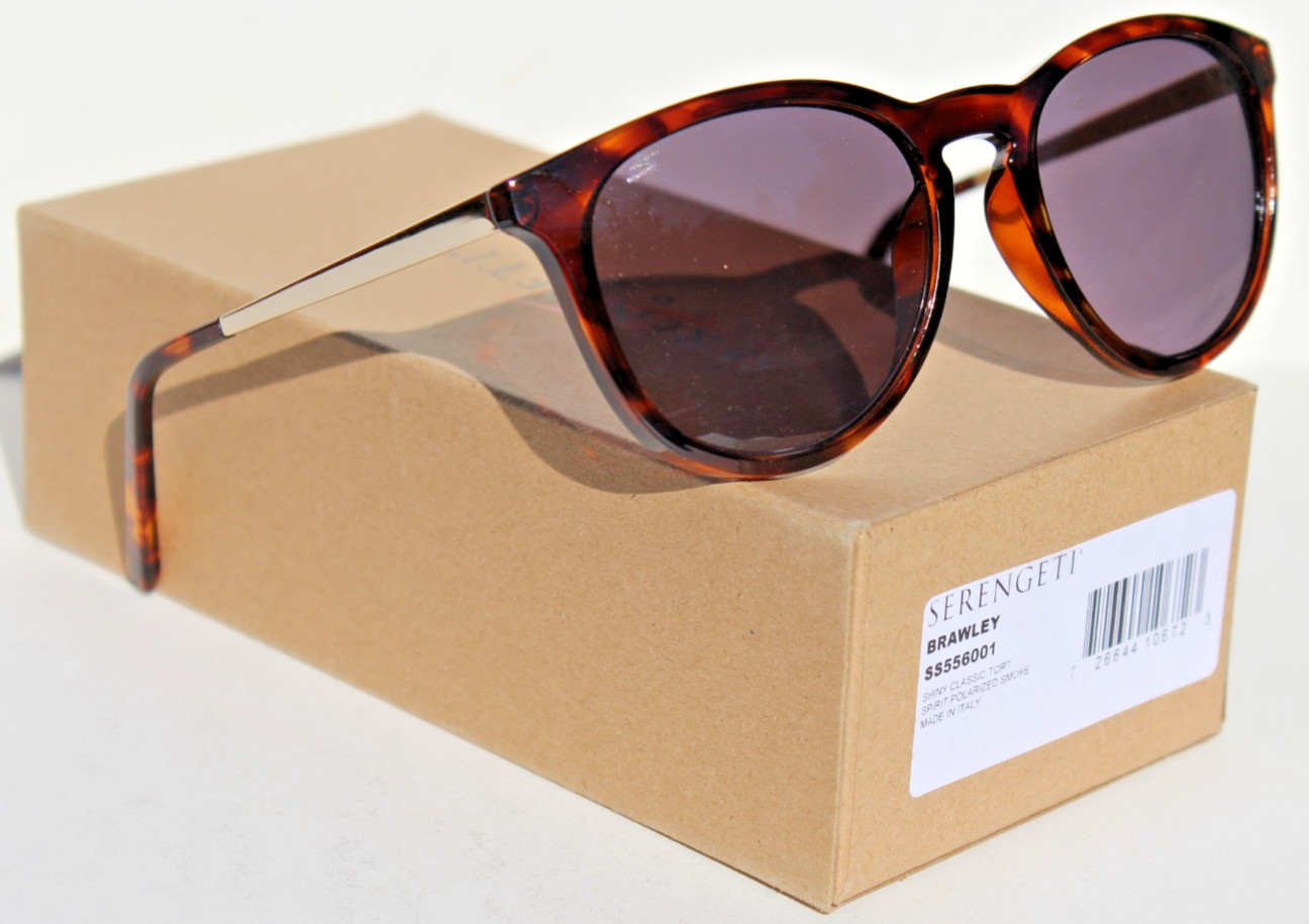SERENGETI Brawley POLARIZED Sunglasses Tortoise/Spirit Smoke SS556001 Italy NEW