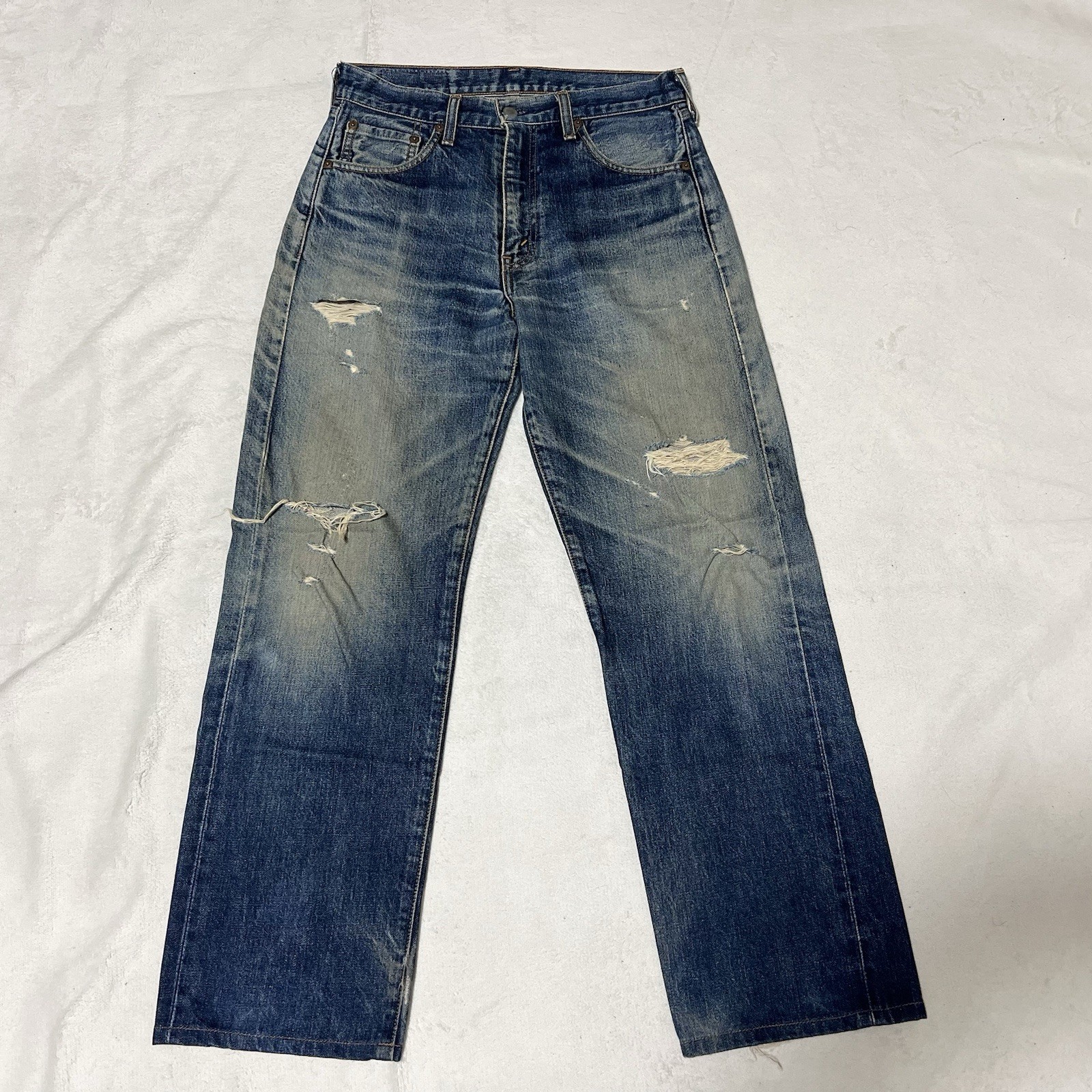 VTG Levi\'s 502XX Big E Selvedge Denim Pants W31 L29 Made in JAPAN Distressed